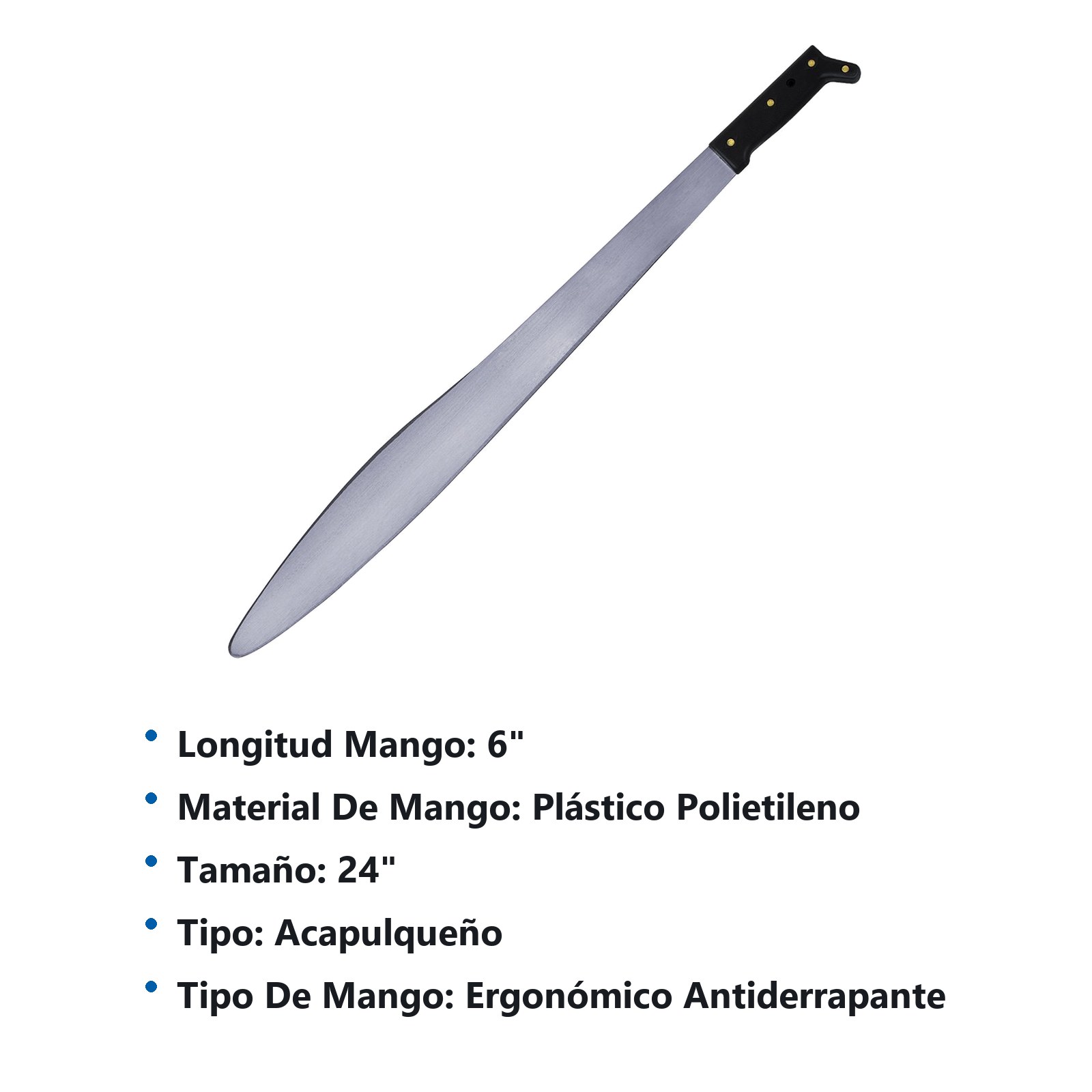 Machete troquelado con mango negro acapulqueño 24" Surtek - Imagen 2