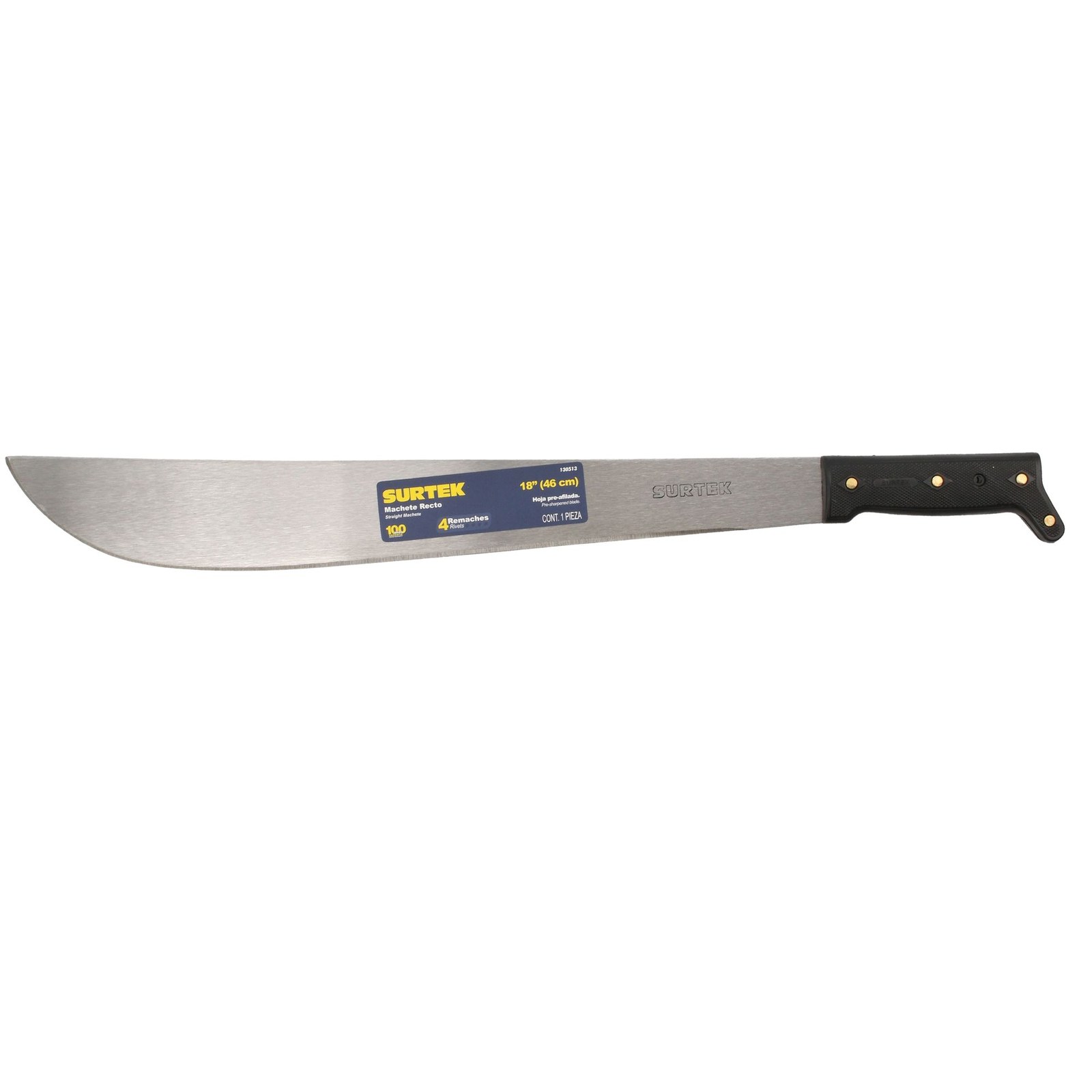 Machete troquelado con mango negro recto 18" Surtek - Imagen 2
