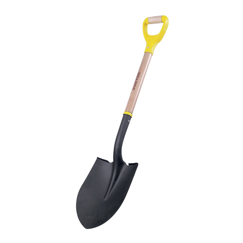 Pala con mango de madera con puño contractor grip, redonda Surtek