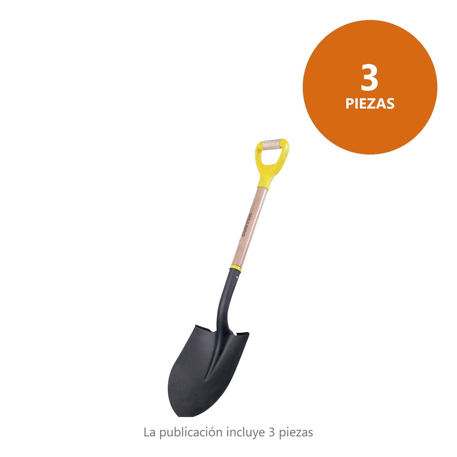 Pala con mango de madera con puño contractor grip, redonda Surtek - Imagen 4