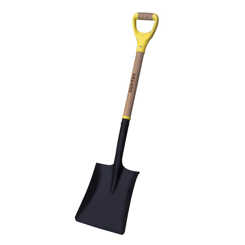 Pala con mango de madera con puño contractor grip, cuadrada Surtek