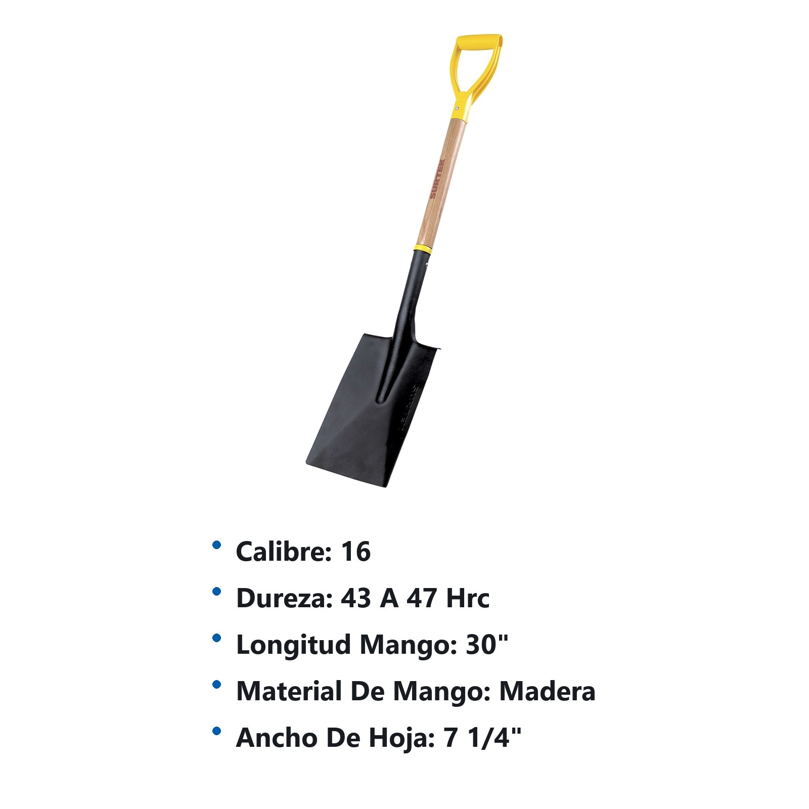 Pala con mango de madera con puño plástico "D", tipo escarramán Surtek - Imagen 3