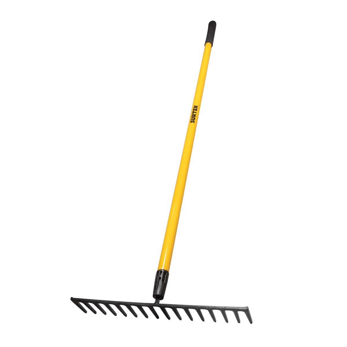 Rastrillo recto para asfalto con mango de fibra de vidrio 60", 16 dientes Surtek