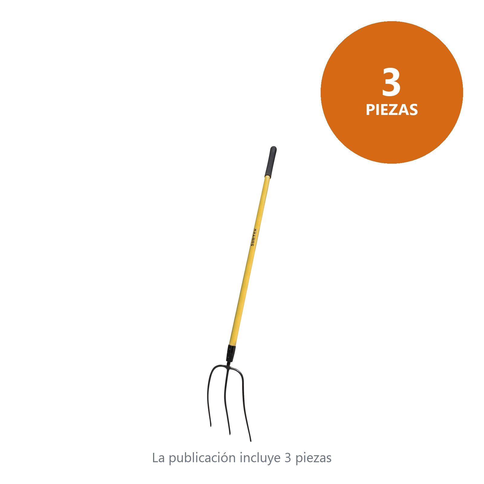 Bieldo forjado en una pieza con mango largo de fibra de vidrio 7-1/2" Surtek - Imagen 4