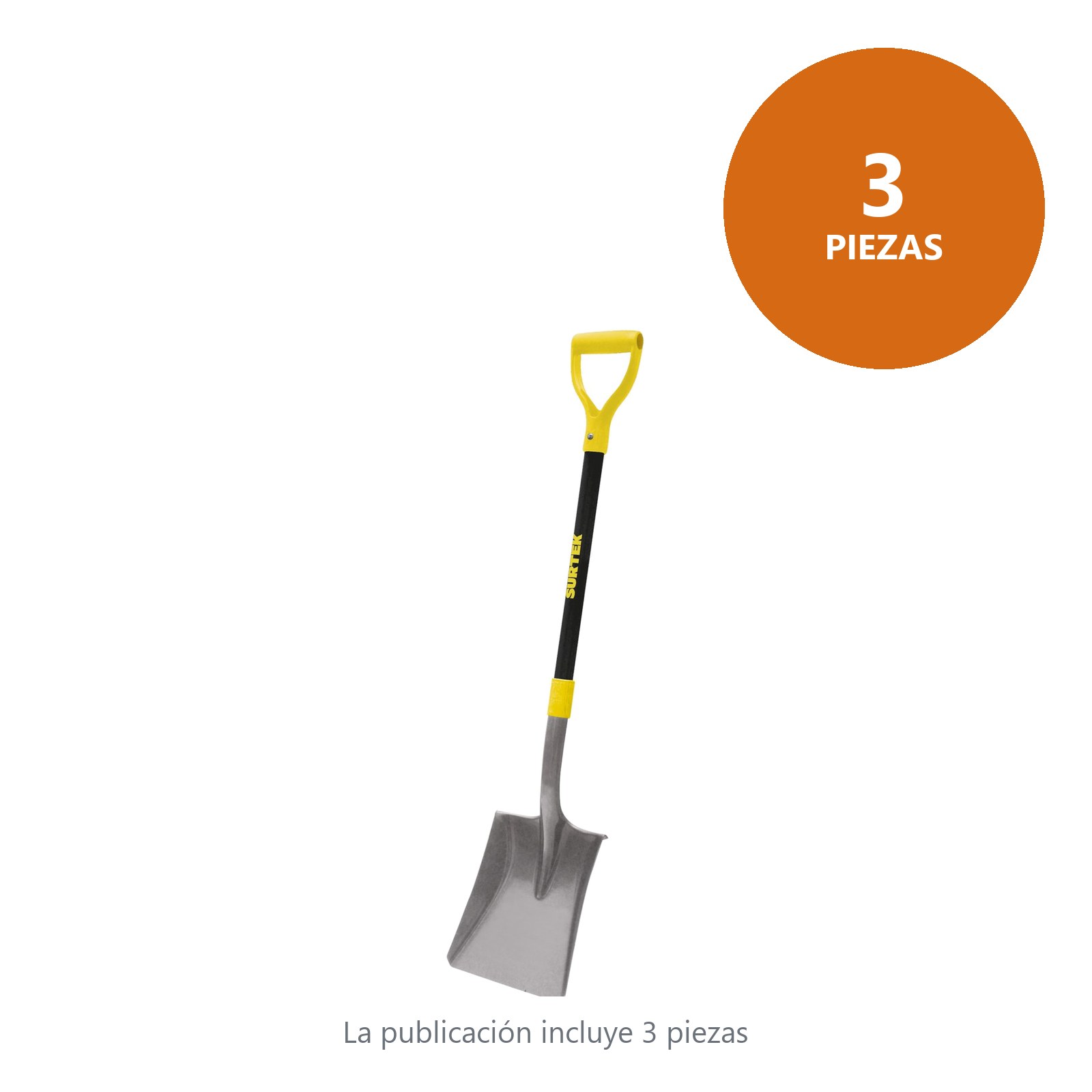 Pala con mango de fibra de vidrio con puño plástico "Y", cuadrada Surtek - Imagen 3