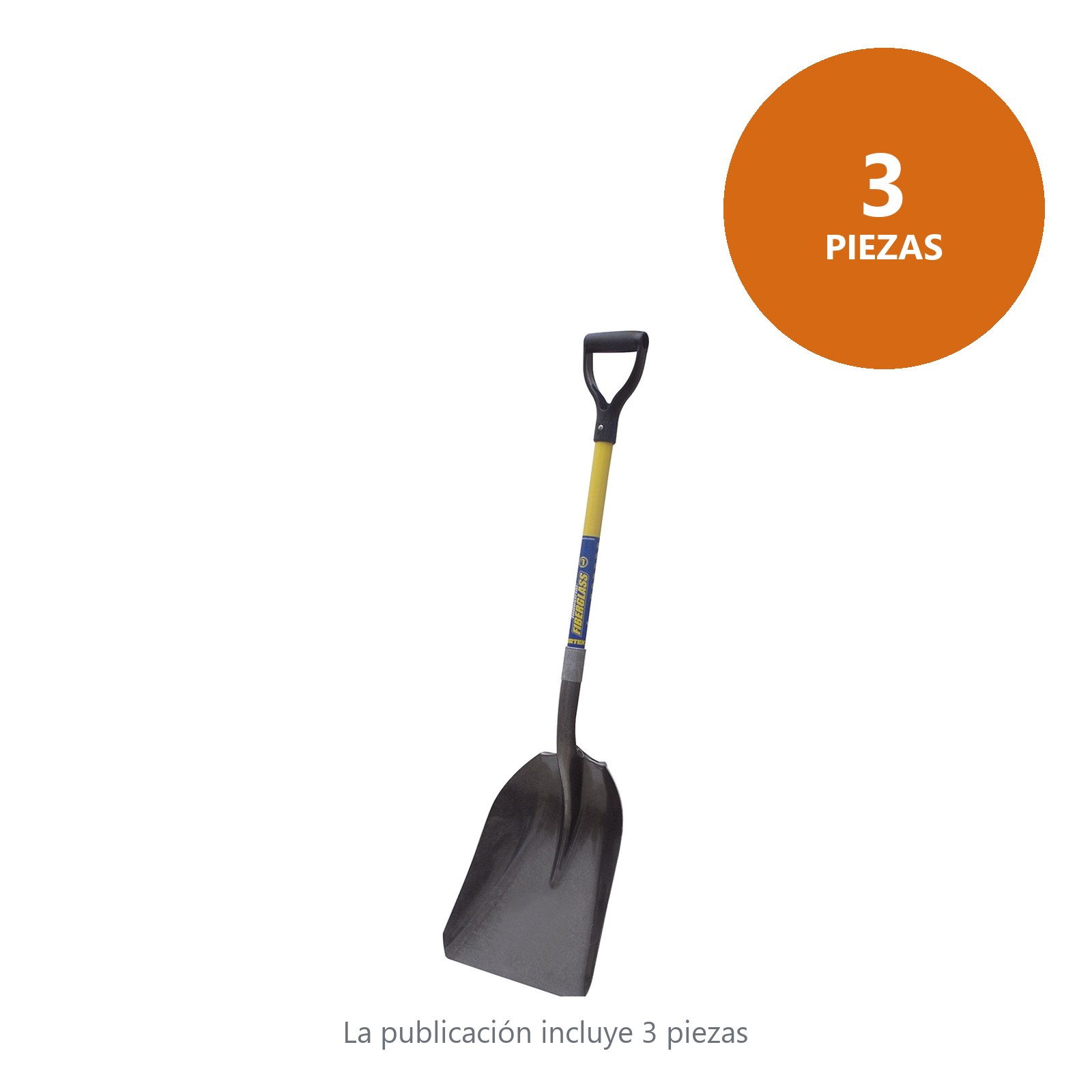 Pala con mango de fibra de vidrio con puño plástico "Y", tipo carbonera Surtek - Imagen 2