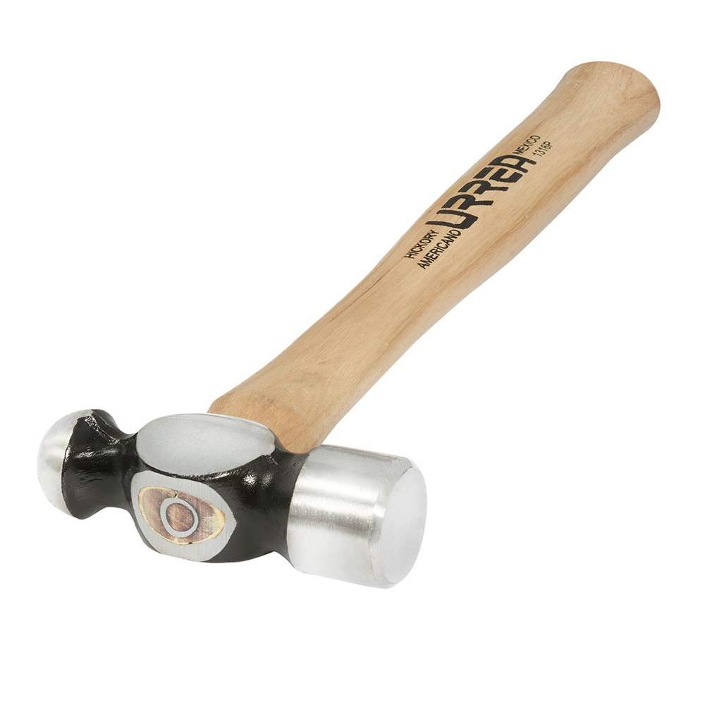 Martillo de bola maquinado con mango de madera de 13", 16 oz Urrea