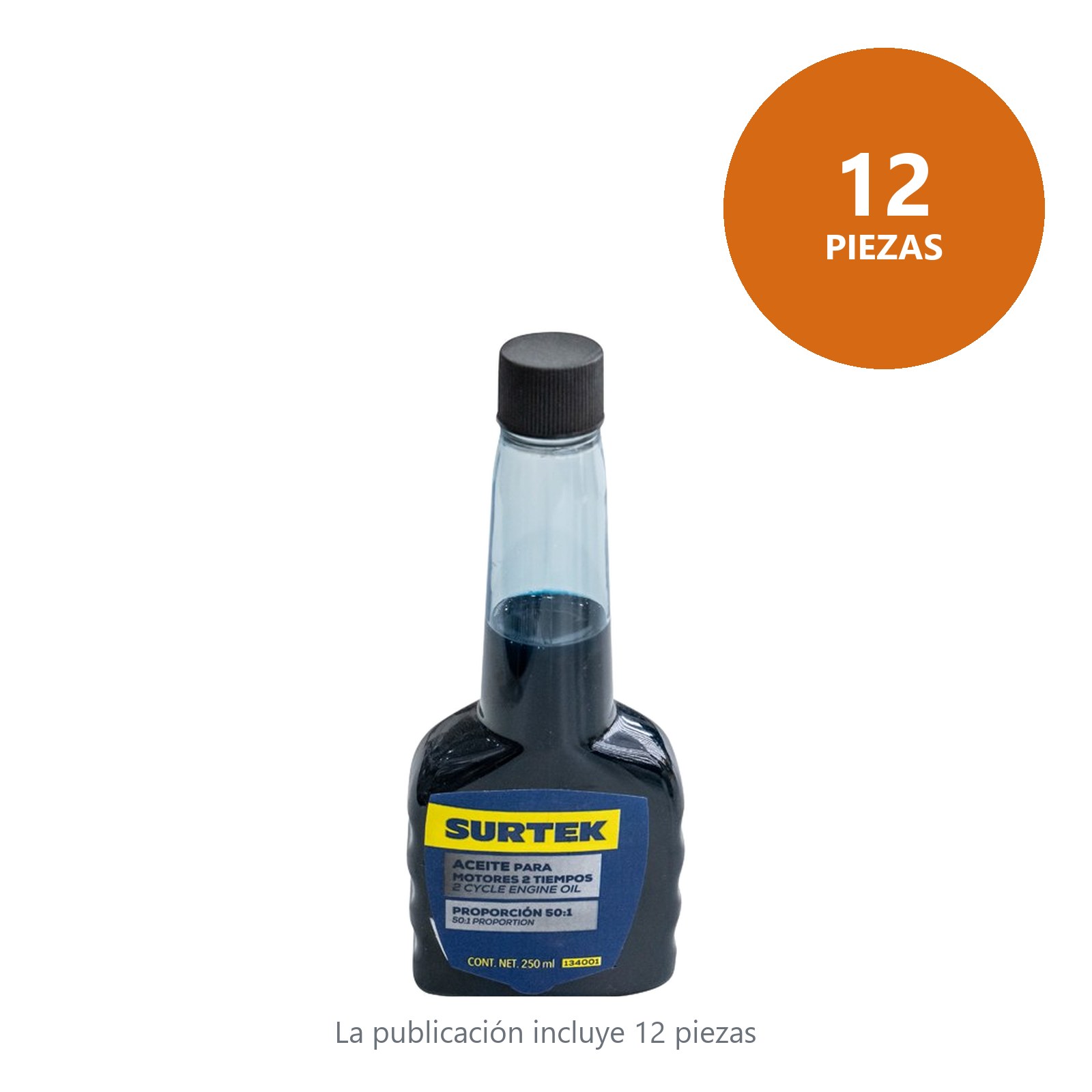 Aceite mineral dos tiempos 50:1, 250 ml Surtek - Imagen 4