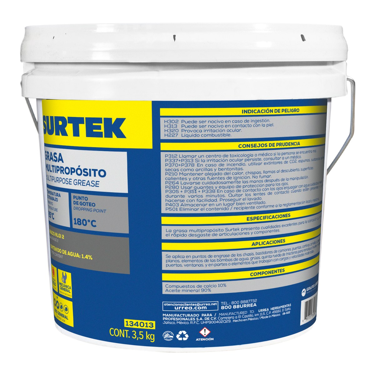 Grasa multipropósito 3.5 kg Surtek - Imagen 2