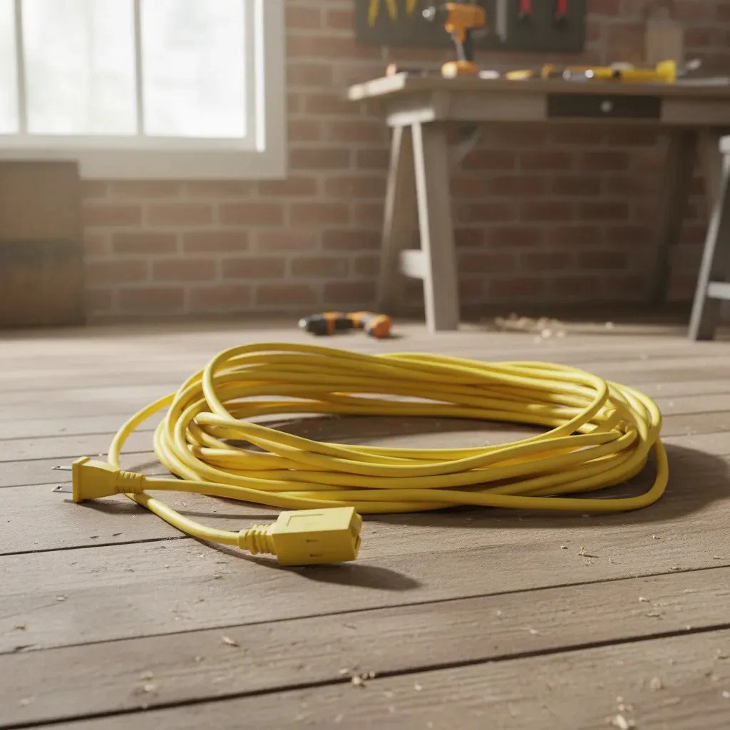 Extensión eléctrica uso rudo polarizada color amarillo, 15 m Surtek - Imagen 2