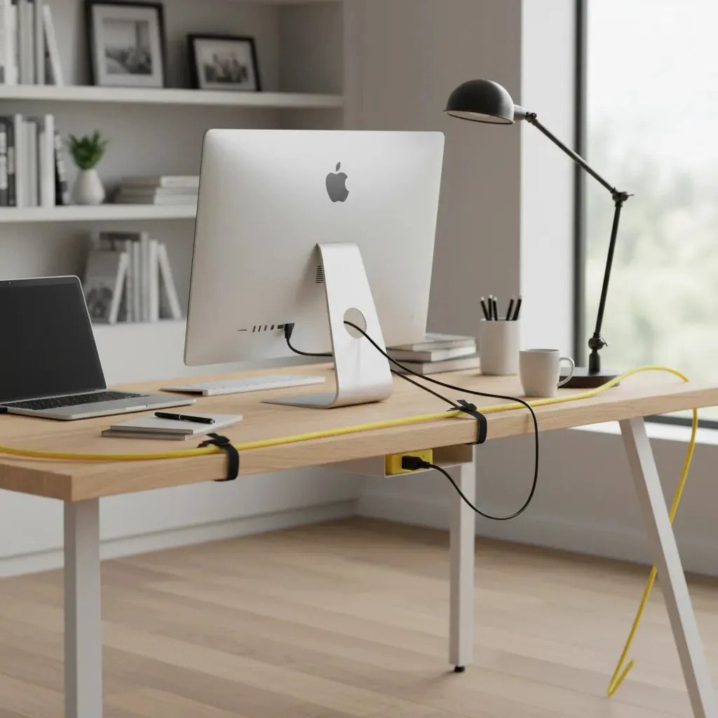 Extensión eléctrica uso rudo polarizada color amarillo, 15 m Surtek - Imagen 3