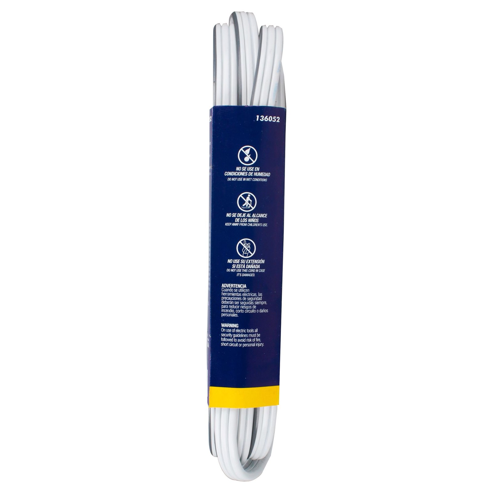 Extensión eléctrica plana aterrizada color blanco, 3 m Surtek - Imagen 4