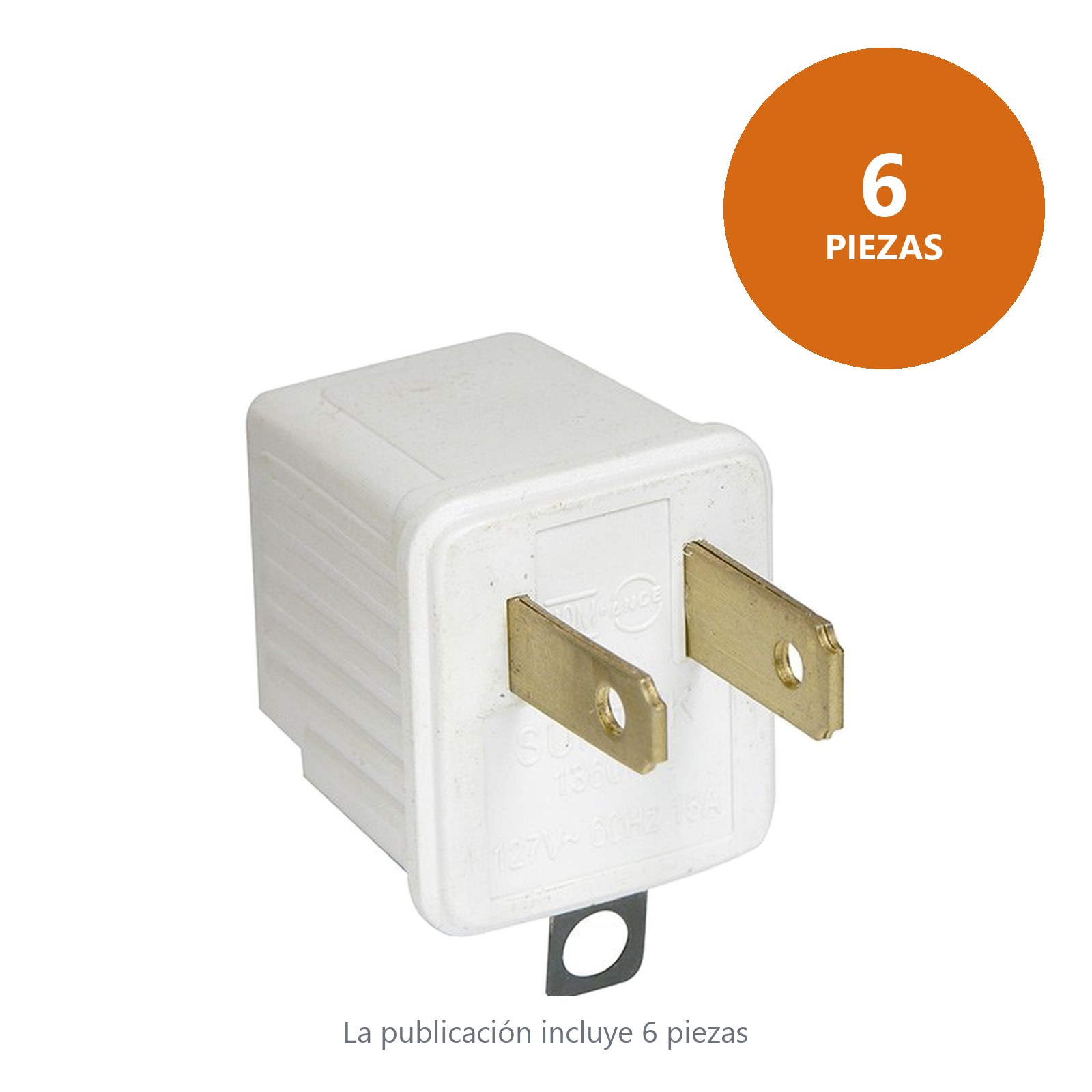 Adaptador clavija de aterrizado a polarizado ABS, 2 piezas Surtek - Imagen 2
