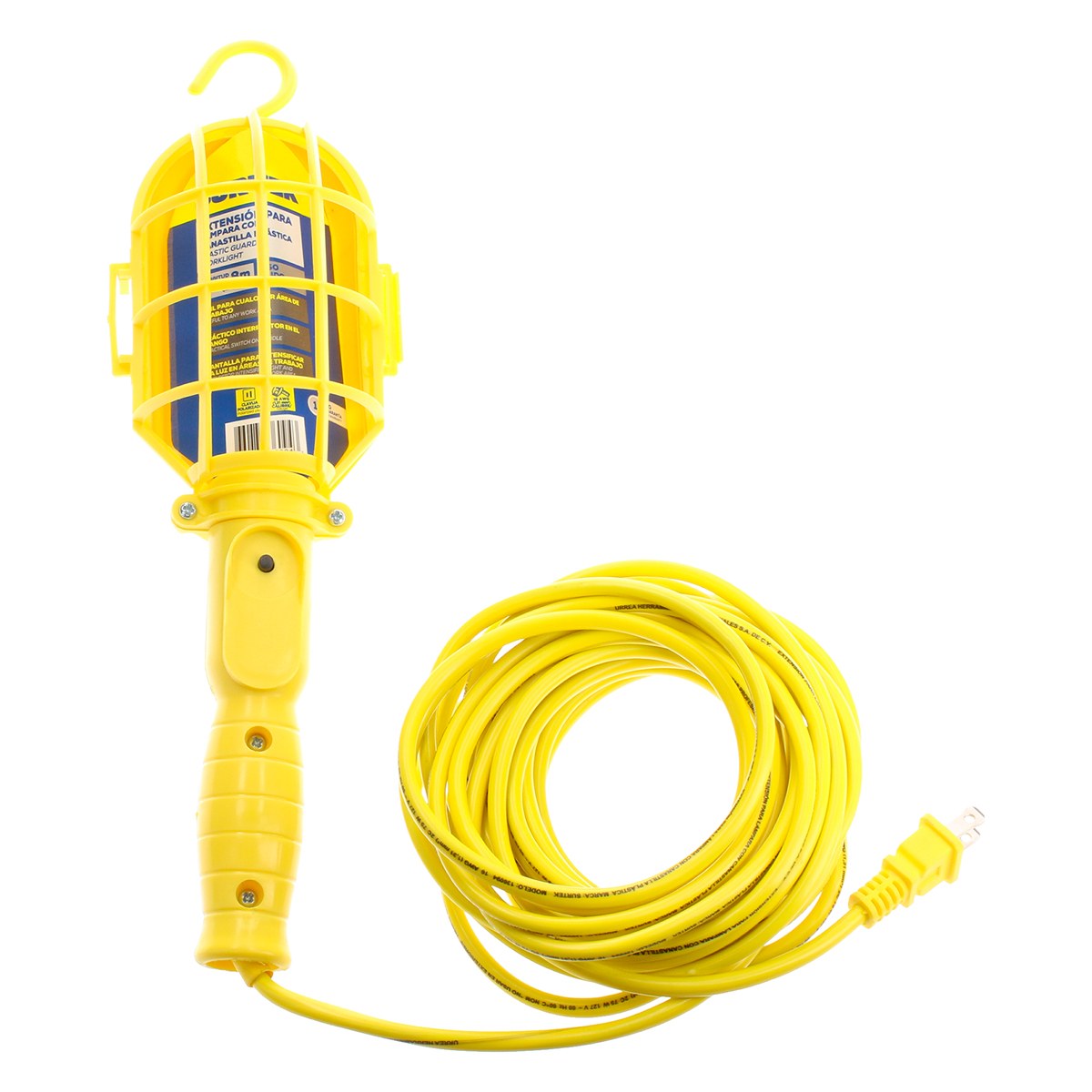 Lámpara de taller con canastilla plástica, color amarillo 8 m Surtek - Imagen 2