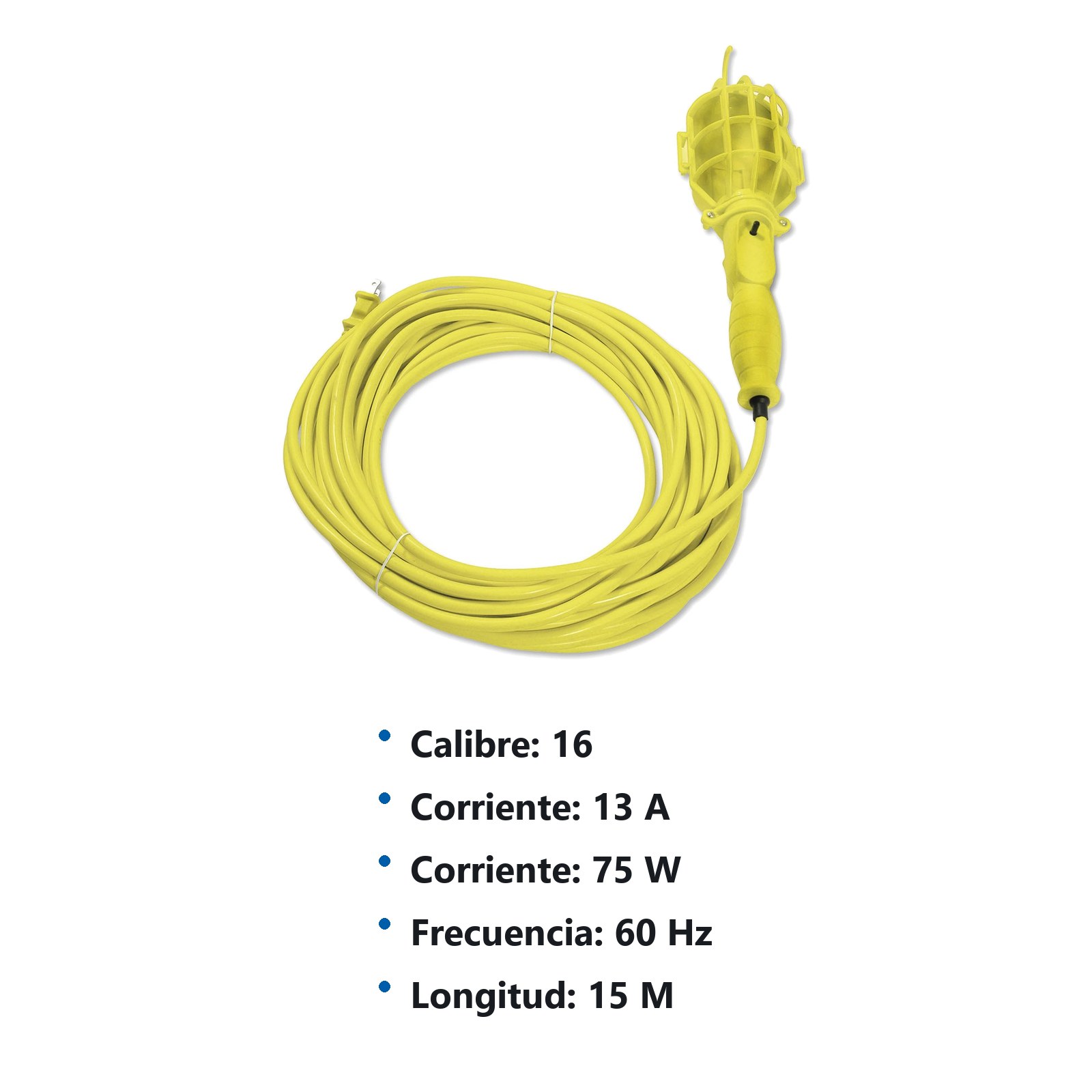 Lámpara de taller con canastilla plástica, color amarillo 15 m Surtek - Imagen 2