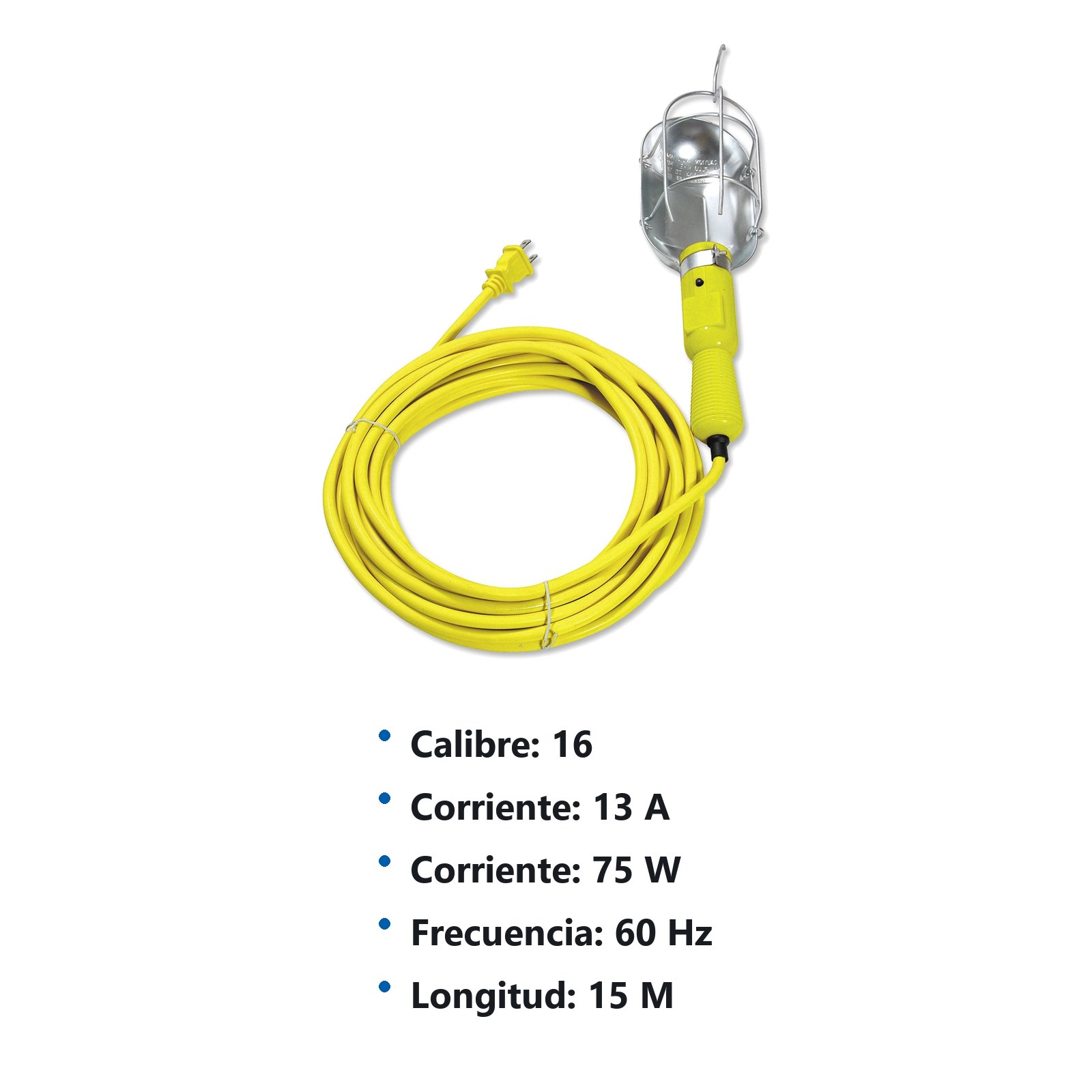 Lámpara de taller con canastilla metálica, color amarillo 15 m Surtek - Imagen 2