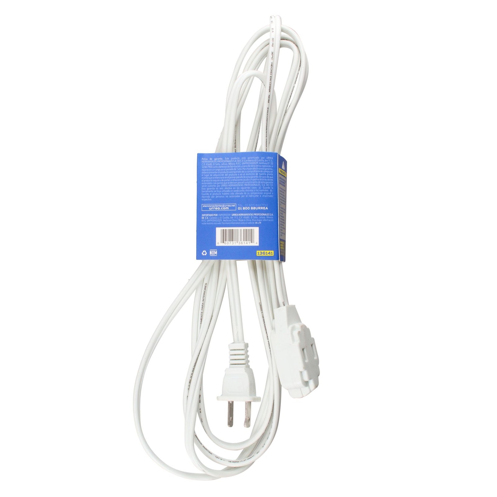Extensión eléctrica doméstica color blanco, 3 m Surtek - Imagen 3