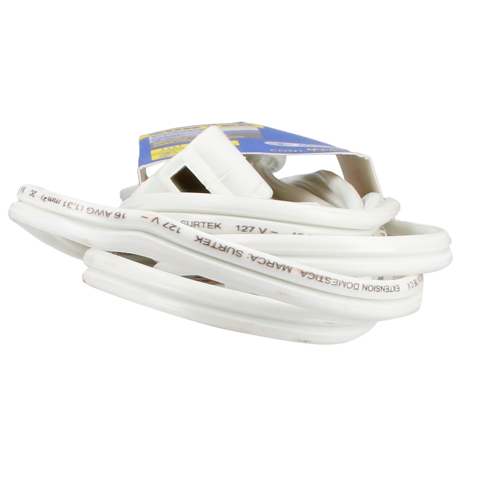 Extensión eléctrica doméstica color blanco, 3 m Surtek - Imagen 4