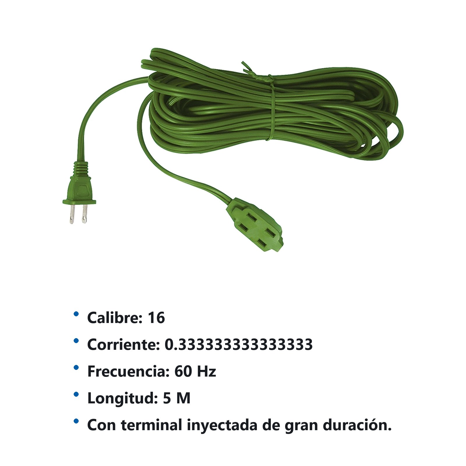 Extensión eléctrica doméstica color verde, 5 m Surtek - Imagen 2
