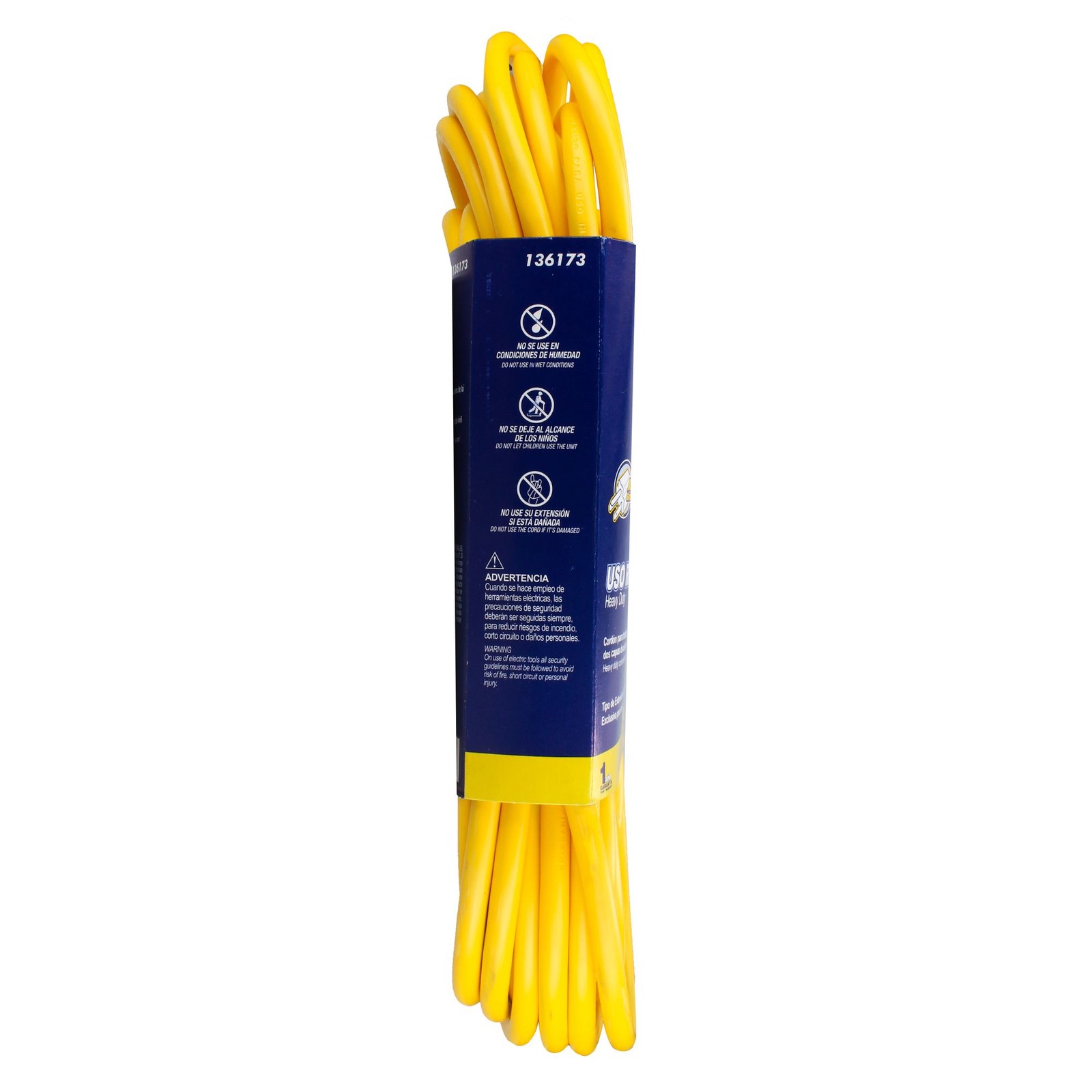 Extensión eléctrica uso rudo aterrizada color amarillo, 10 m Surtek - Imagen 3