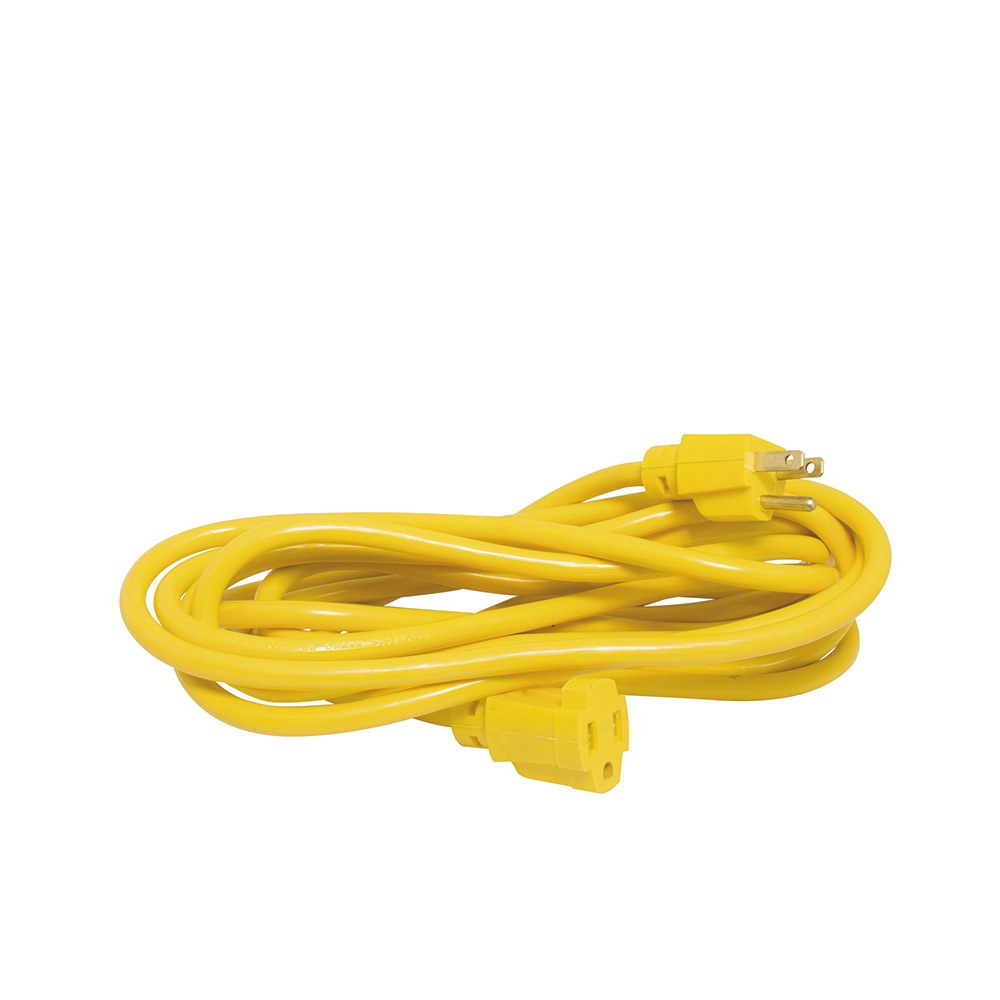 Extensión eléctrica uso rudo aterrizada color amarillo, 30 m Surtek