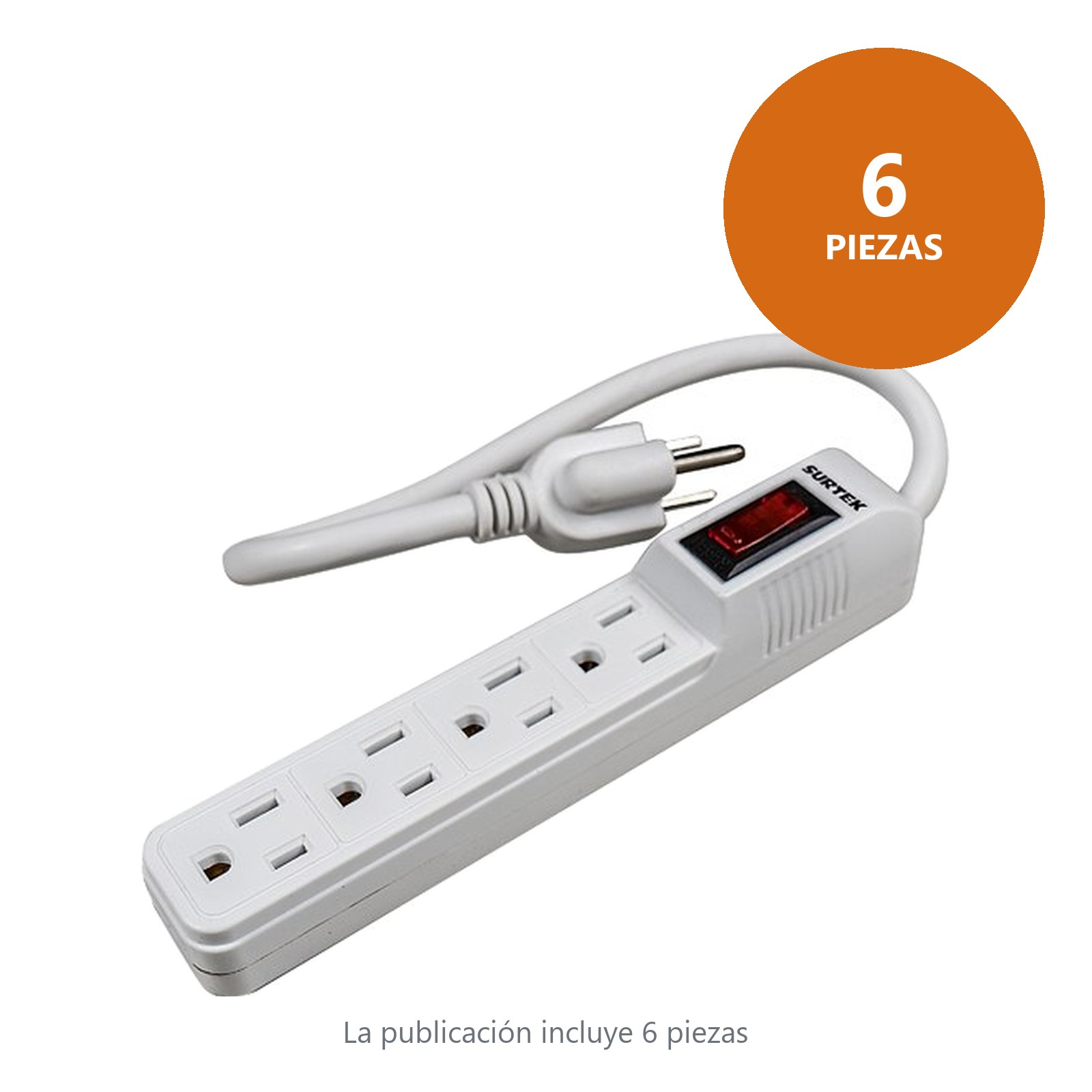 Multicontacto 4 entradas cable 30 cm Surtek - Imagen 3