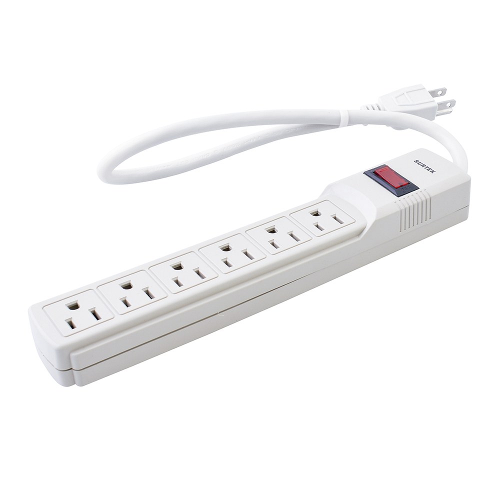 Supresor de picos 6 entradas cable 270 J, de 45 cm Surtek