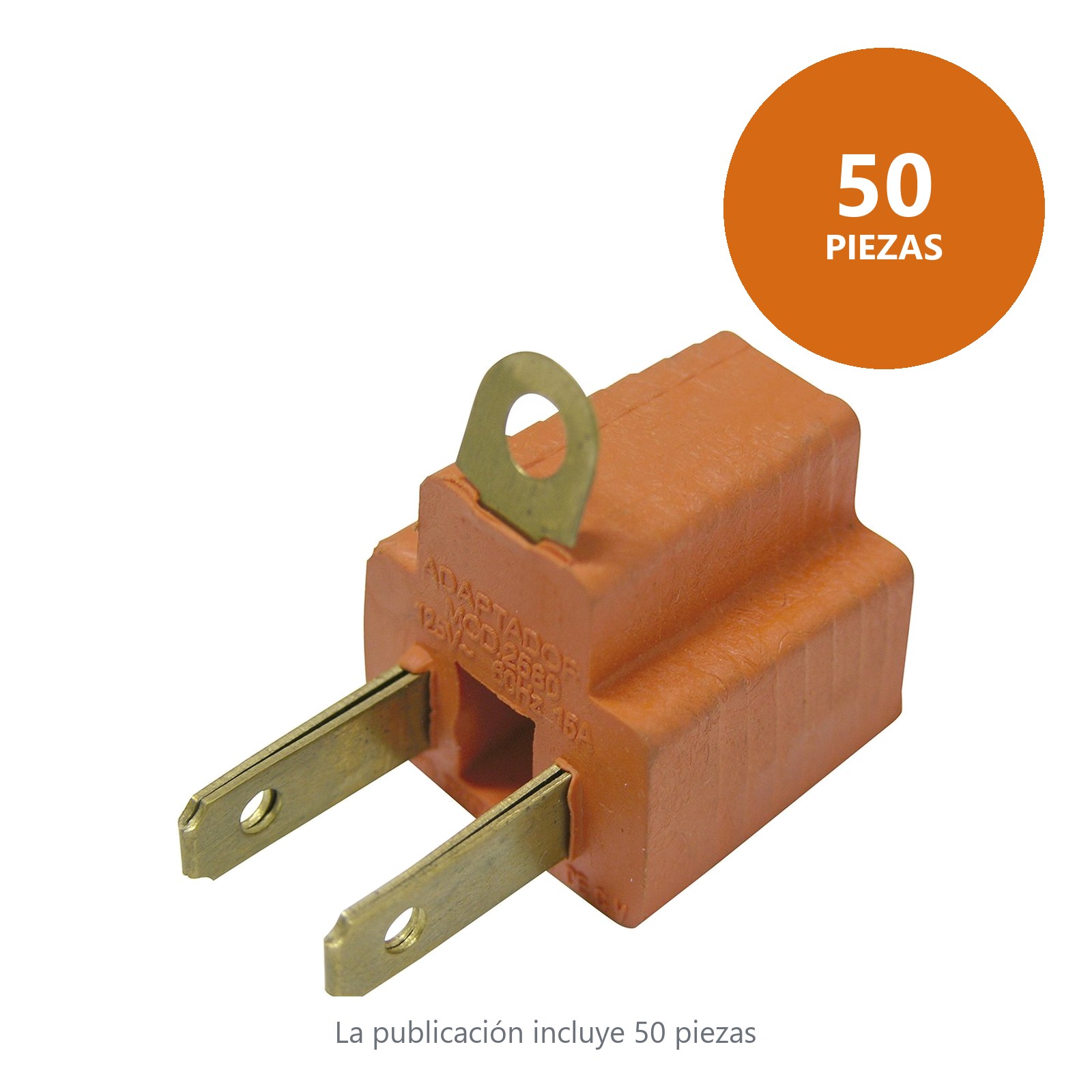 Adaptador clavija de aterrizado a polarizado PVC, 2 piezas Surtek - Imagen 3