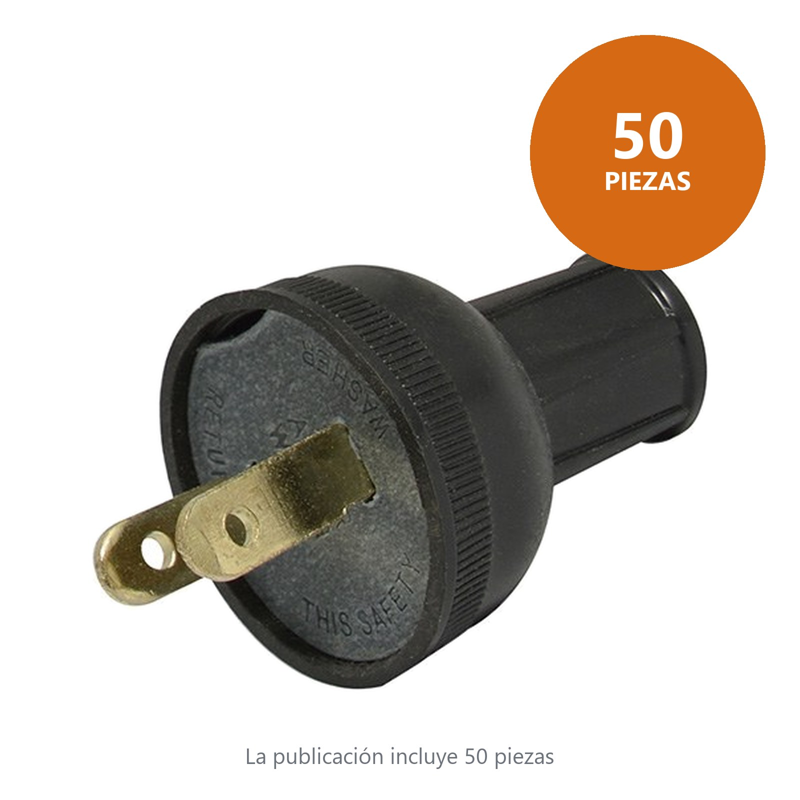 Clavija de hule redonda, color negro Surtek - Imagen 2