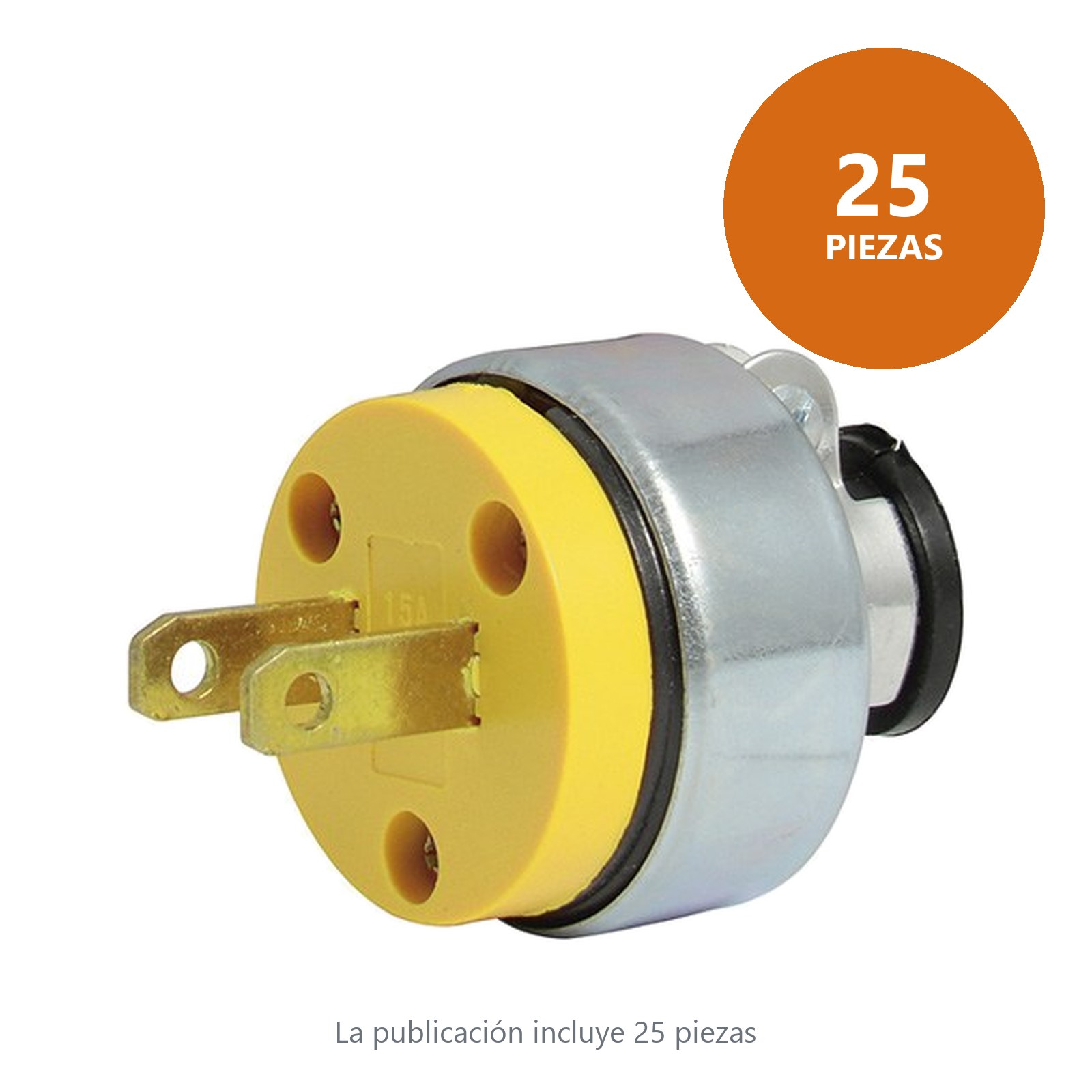 Clavija blindada con abrazadera polarizada, color amarillo Surtek - Imagen 2