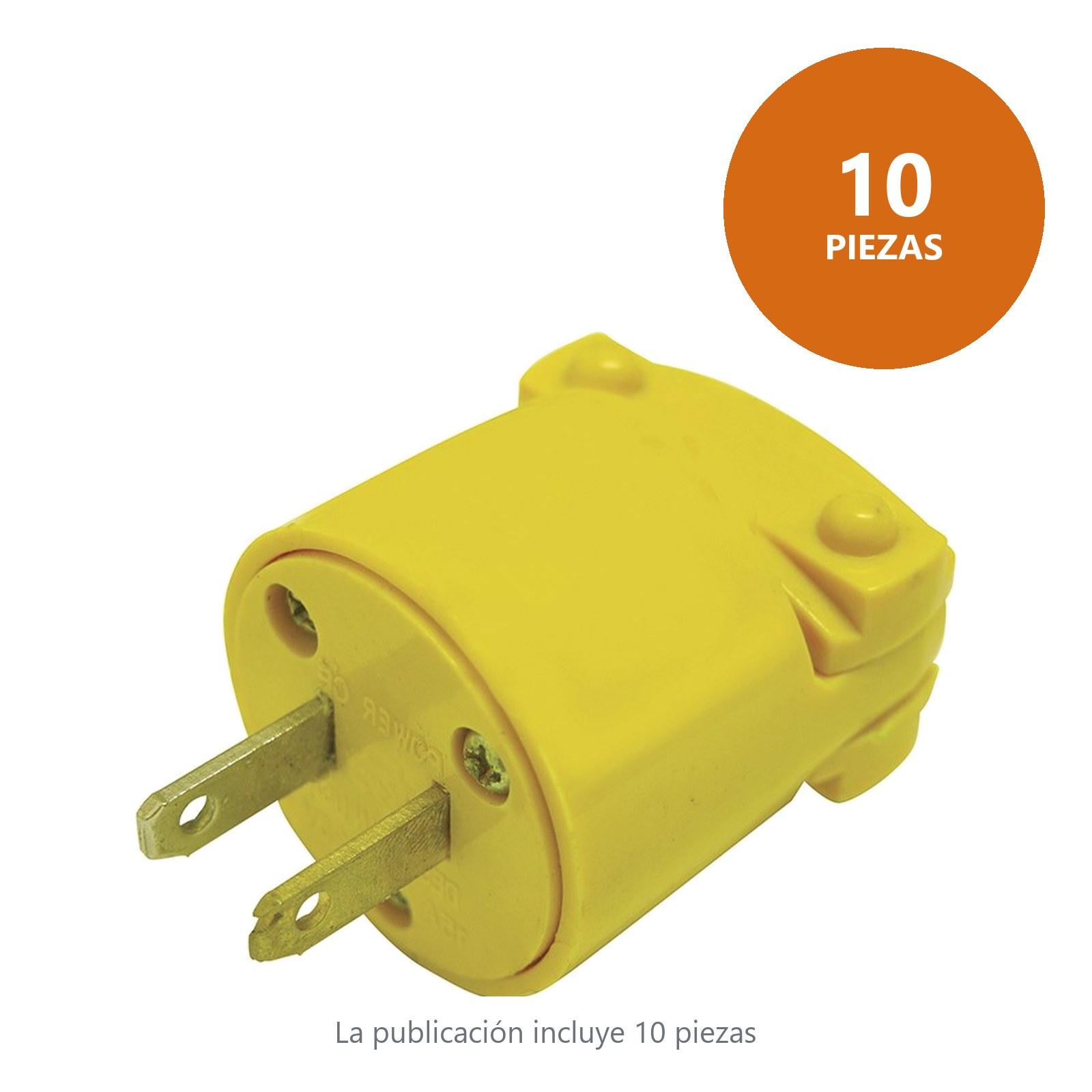 Clavija blindada plástica polarizada, color amarillo Surtek - Imagen 2