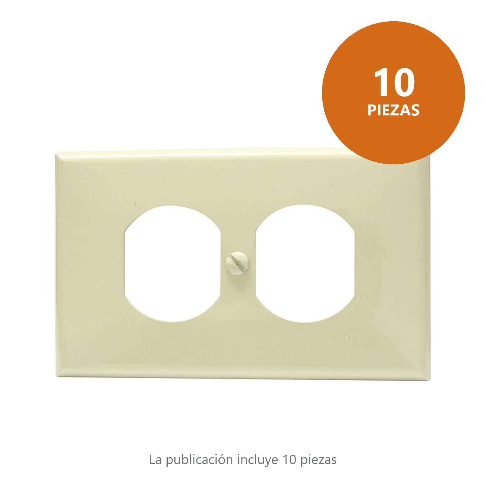 Placa doble plástica , línea estándar, color marfil Surtek - Imagen 2