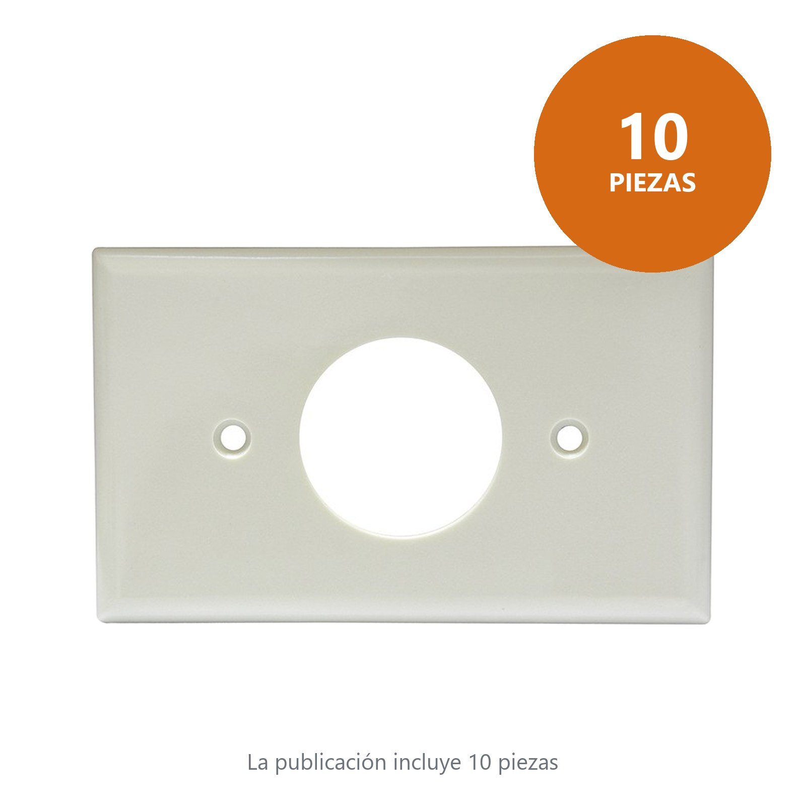 Placa sencilla plástica , línea estándar, color marfil Surtek - Imagen 2