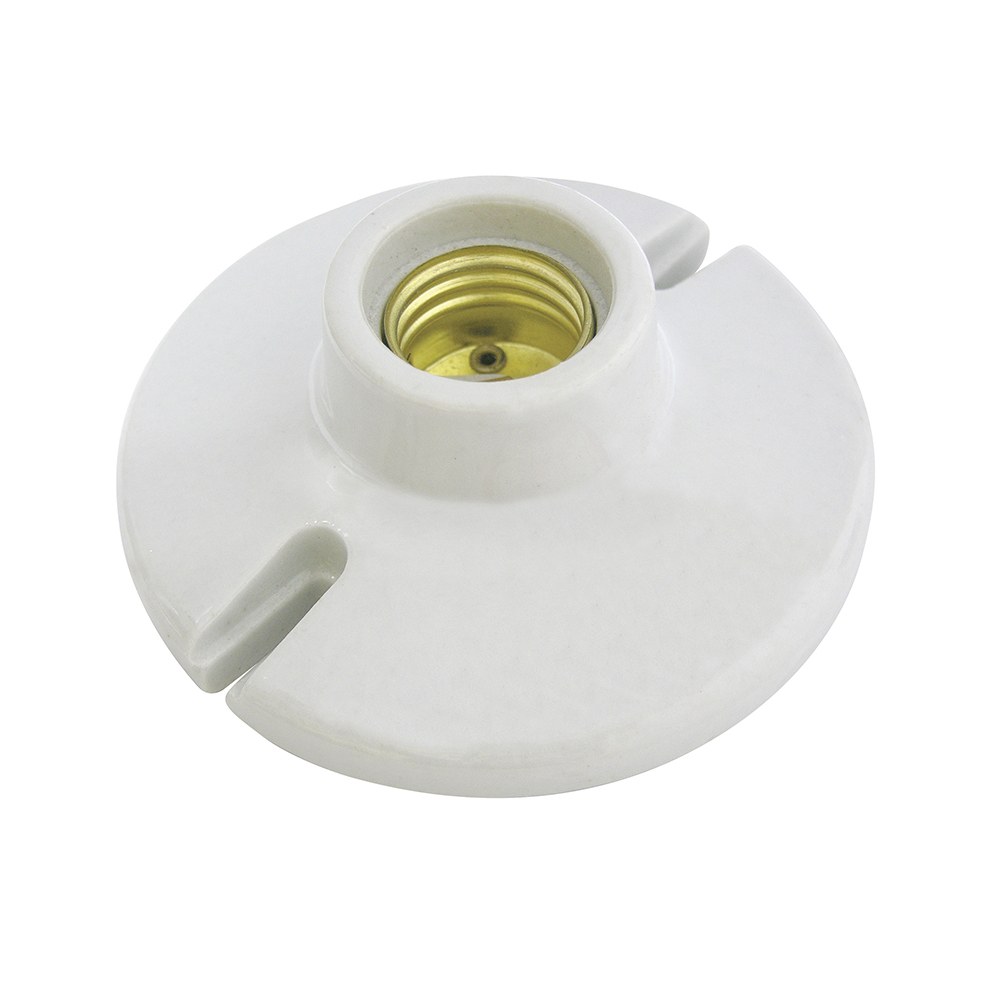 Portalámpara redonda de porcelana para techo 3", color blanco Surtek