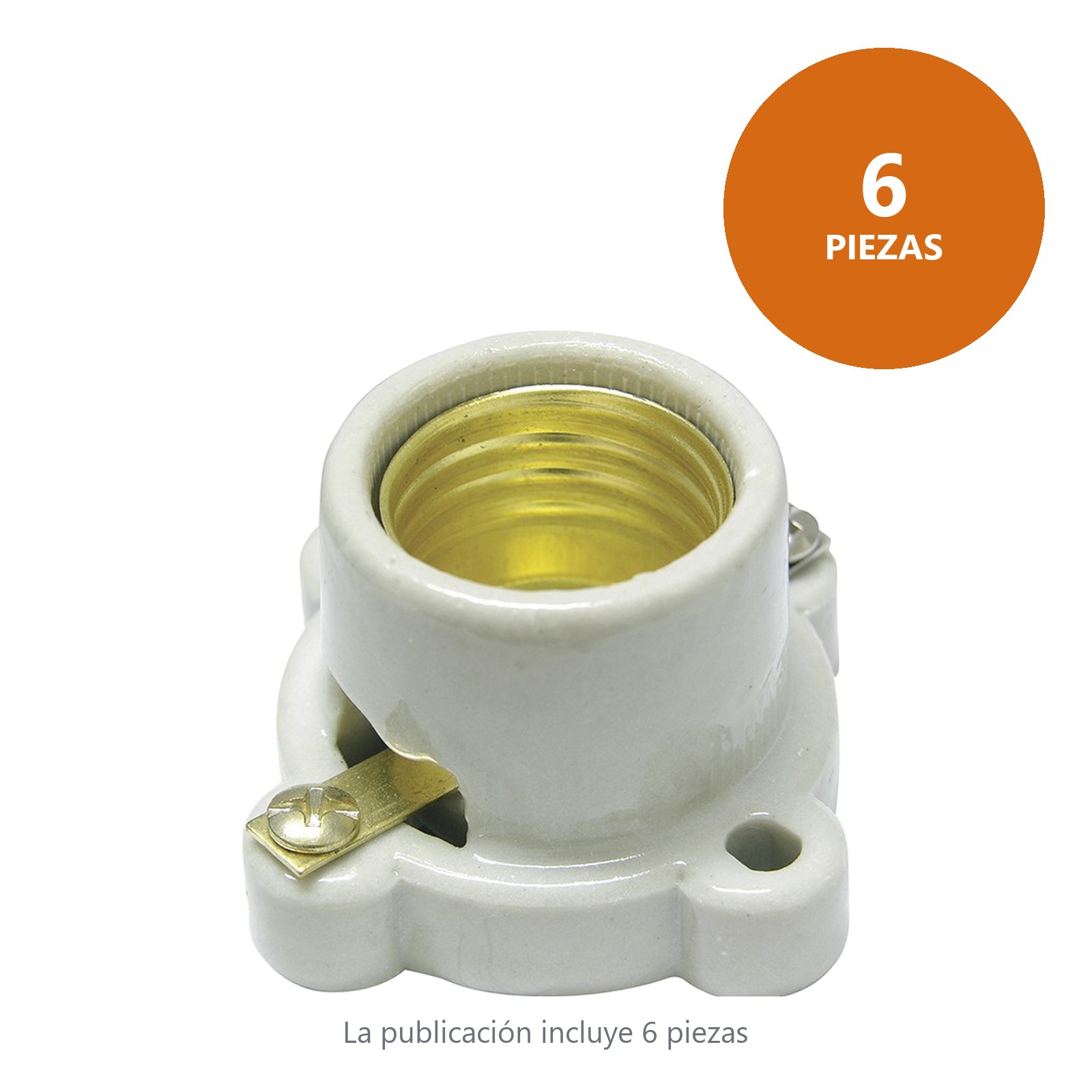 Portalámpara de base cuadrada 2", color blanco Surtek - Imagen 3
