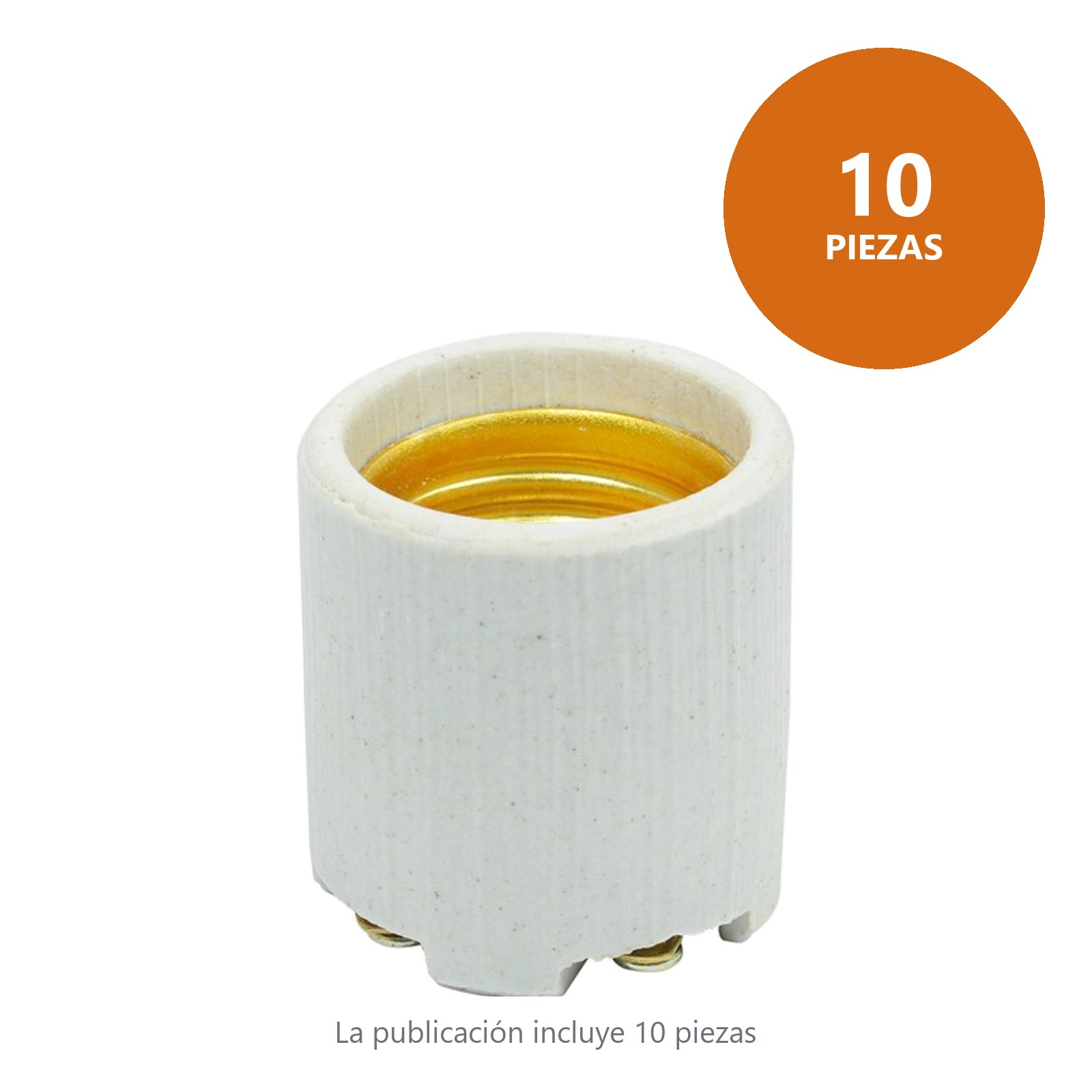 Portalámpara sencilla de porcelana 3.5 cm, color blanco Surtek - Imagen 3