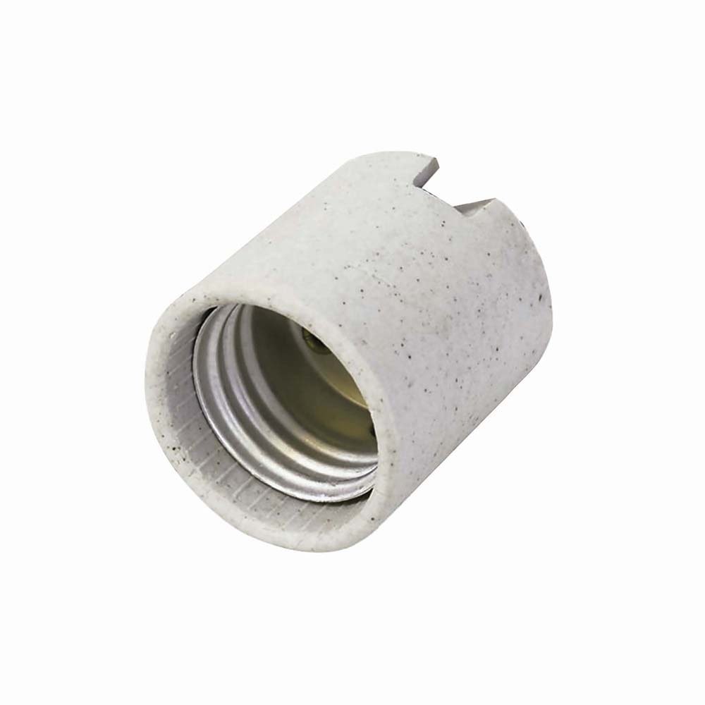 Portalámpara con soporte tipo niple de porcelana 4 cm, color blanco Surtek