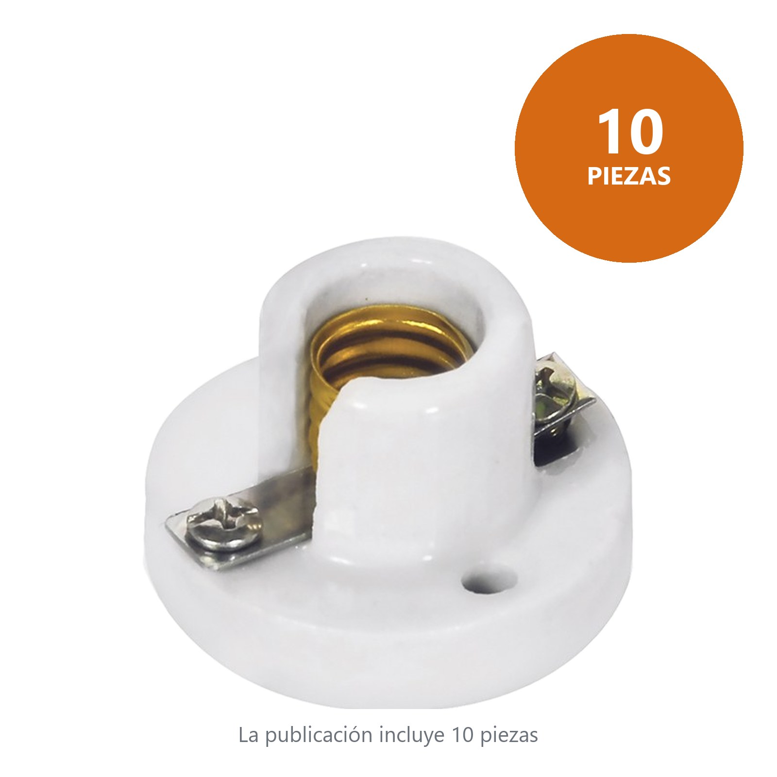 Portalámpara para candil con base E12 de porcelana 3 cm, color blanco Surtek - Imagen 3