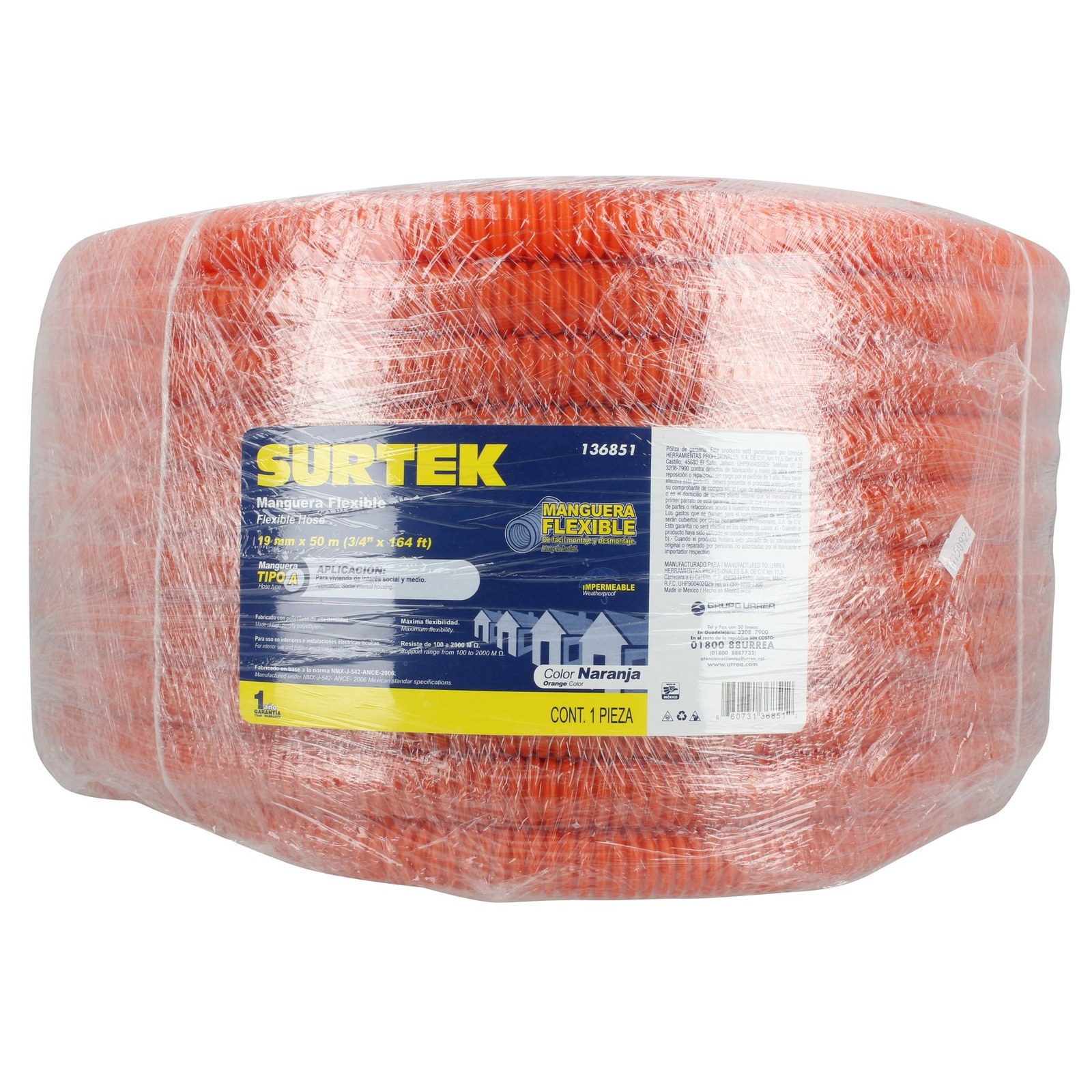 Manguera flexible para cable, reforzada 3/4" 50 m Surtek - Imagen 2