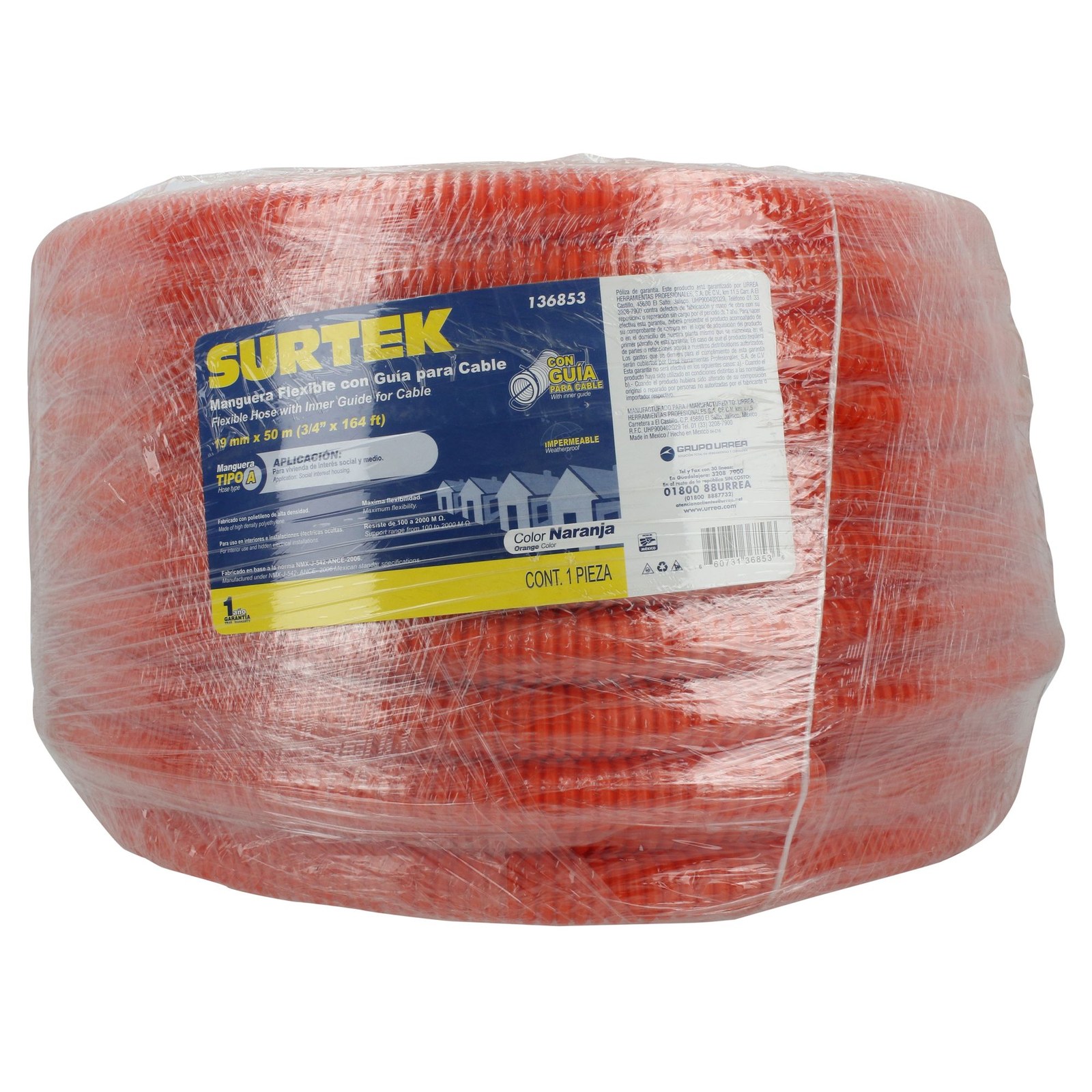 Manguera flexible para cable, reforzada con guía 3/4" 50 m Surtek - Imagen 2