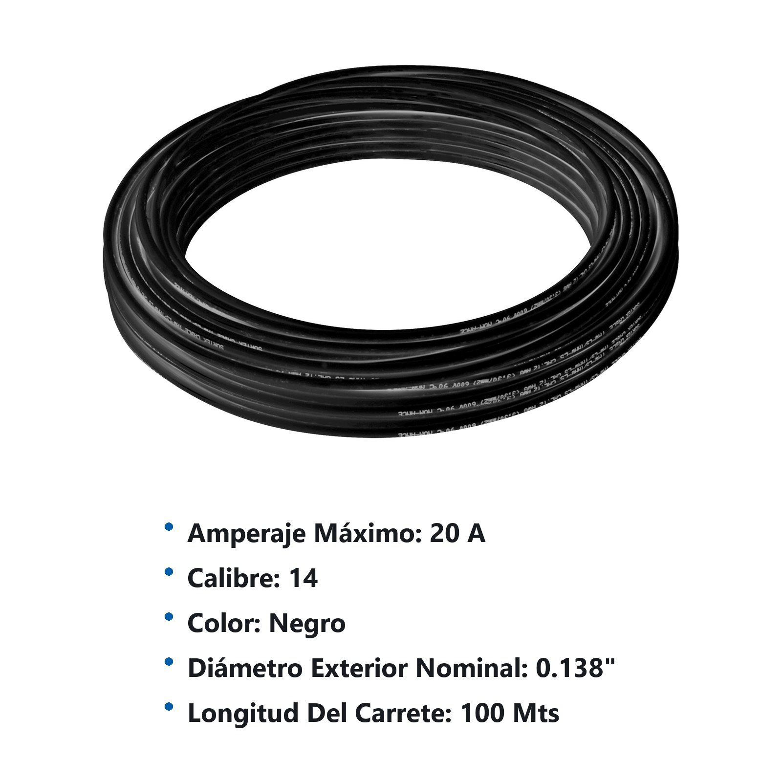 Cable eléctrico THW calibre 14, 100 m color negro Surtek - Imagen 2