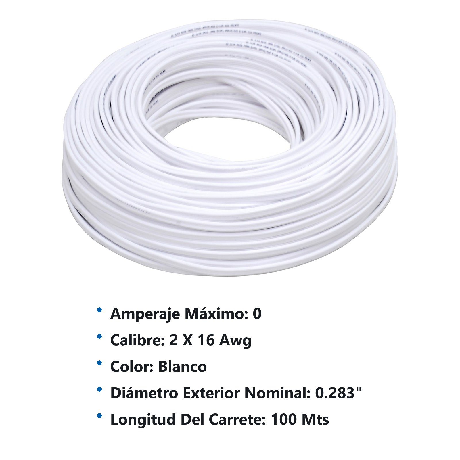 Cable eléctrico POT 2 x 16, 100 m color blanco Surtek - Imagen 2