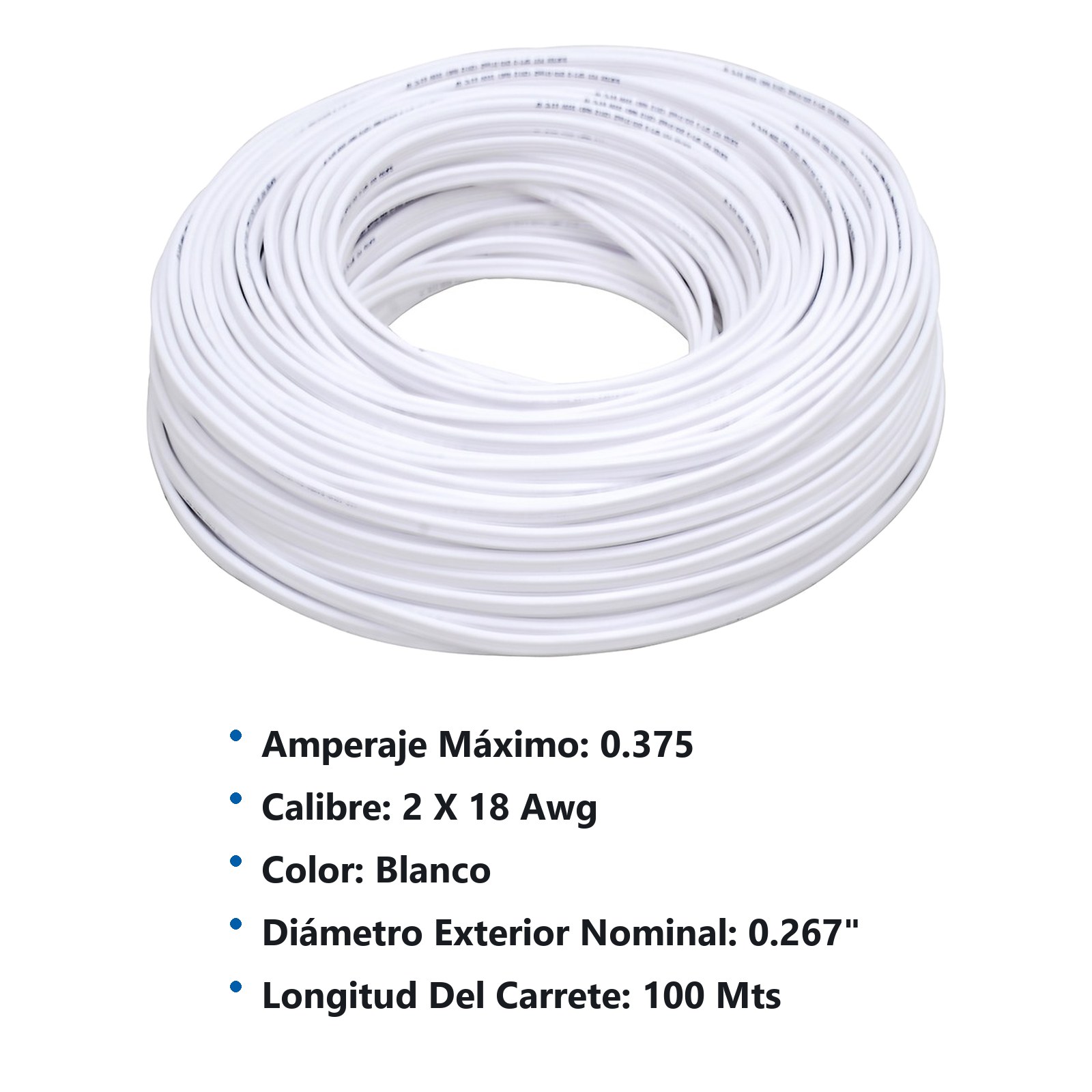 Cable eléctrico POT 2 x 18, 100 m color blanco Surtek - Imagen 2