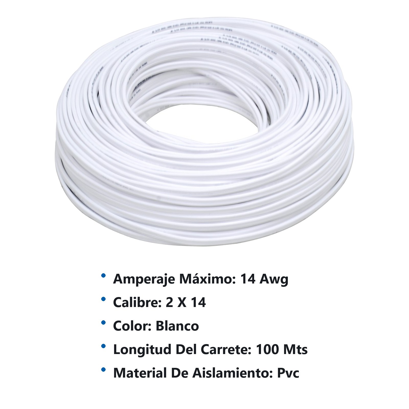 Cable eléctrico POT CCA 2 x 14, 100 m color blanco Surtek - Imagen 2
