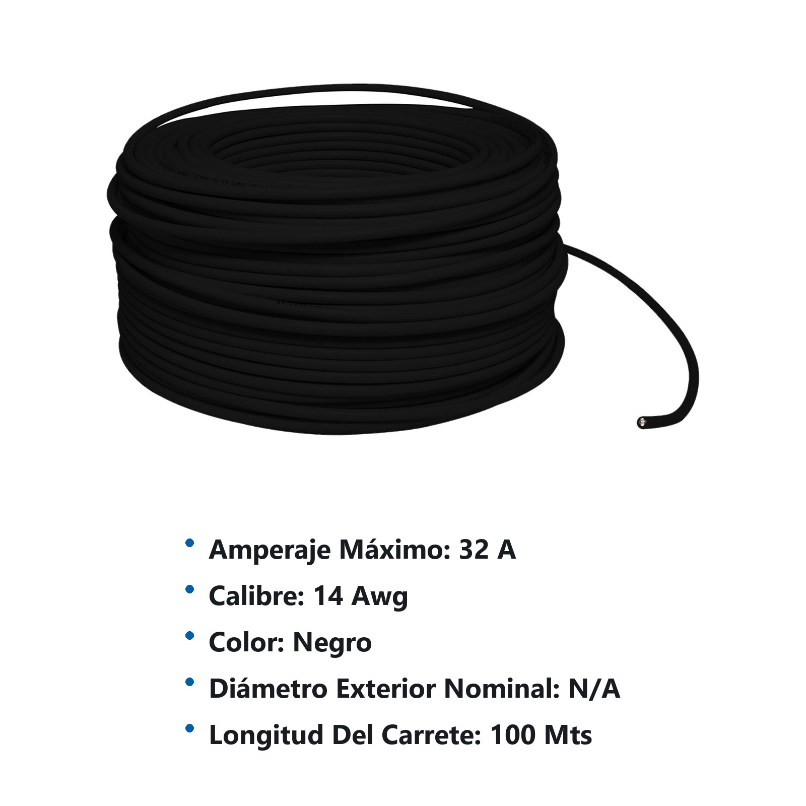 Cable eléctrico THW calibre 14, 100 m color negro Surtek - Imagen 2
