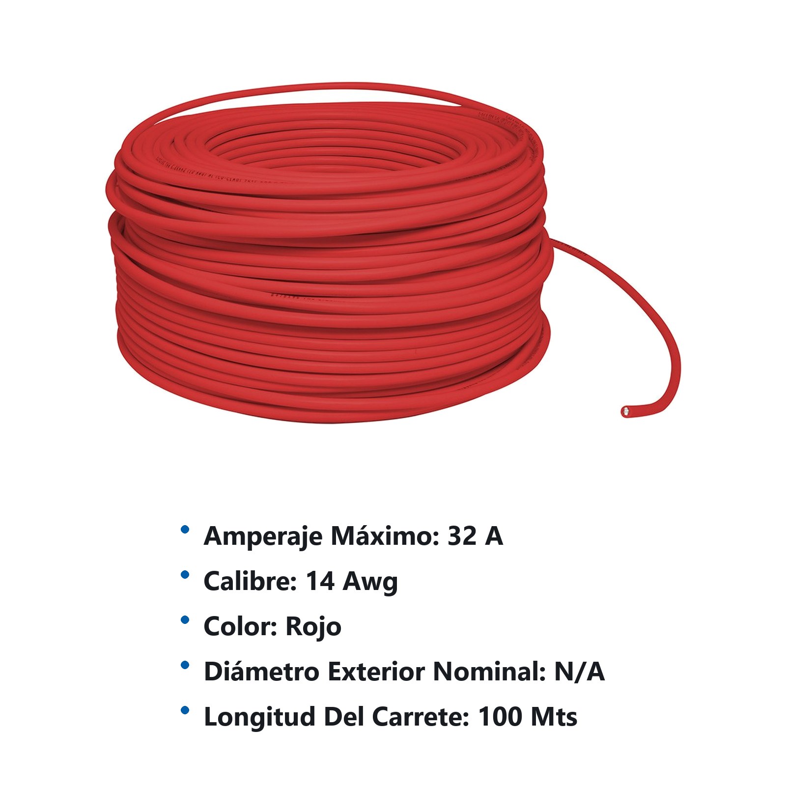 Cable eléctrico THW calibre 14, 100 m color rojo Surtek - Imagen 2