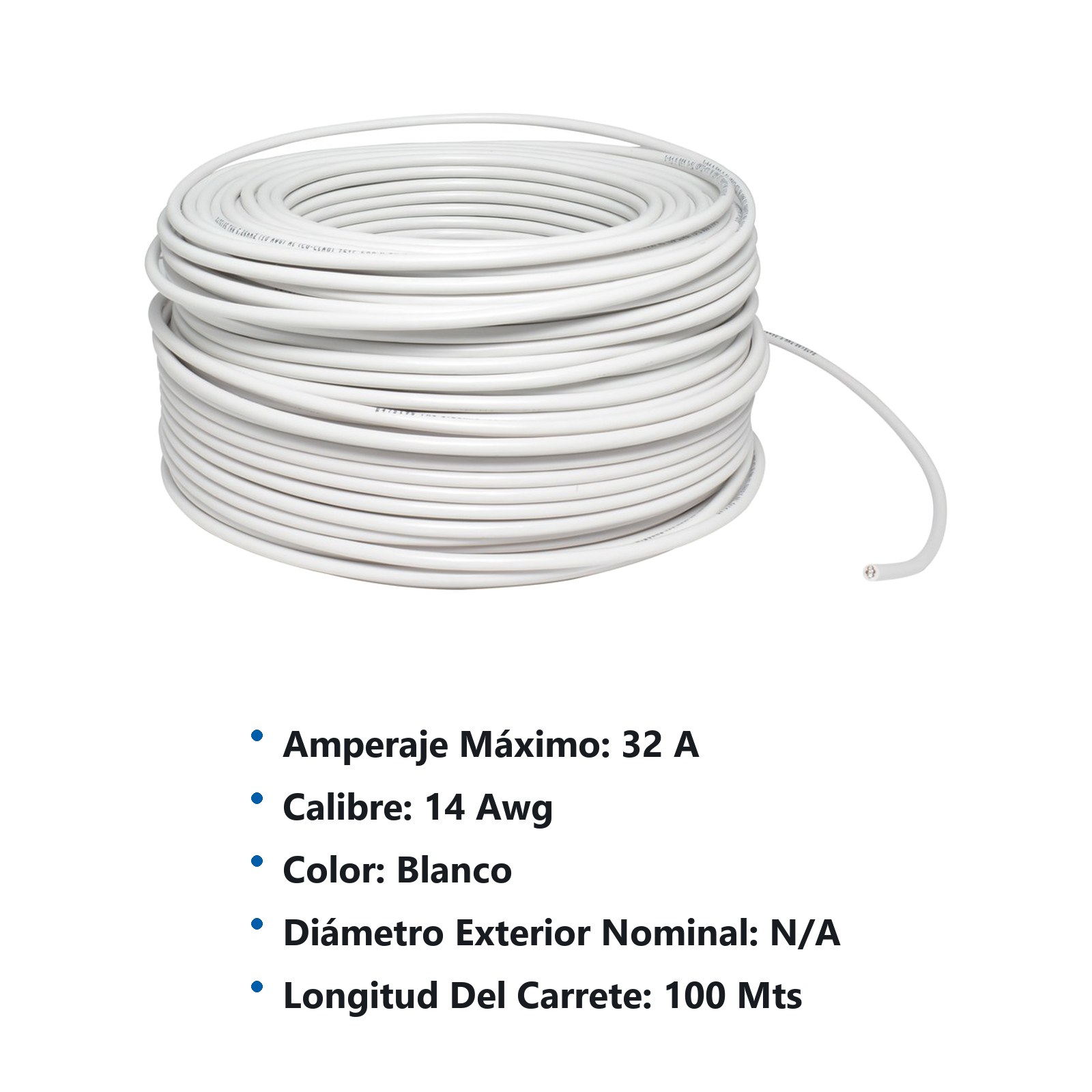 Cable eléctrico THW calibre 14, 100 m color blanco Surtek - Imagen 2