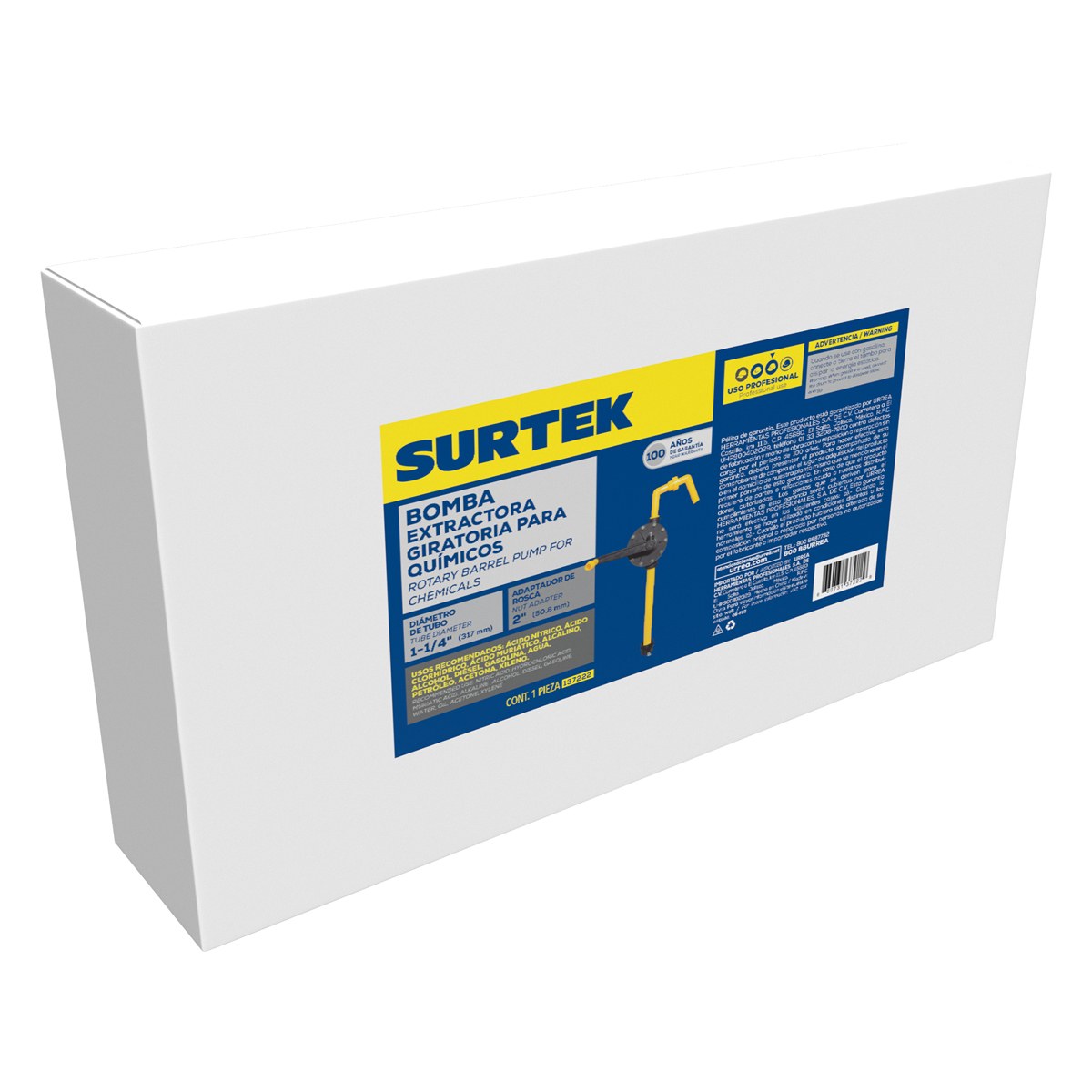 Bomba extractora giratoria para químicos, suministro 250 ml por giro Surtek - Imagen 2