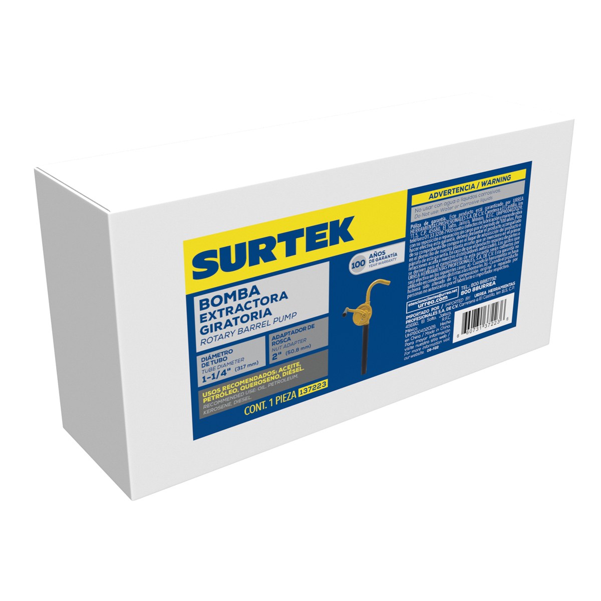 Bomba extractora giratoria para lubricantes, suministro 300 ml por giro Surtek - Imagen 2