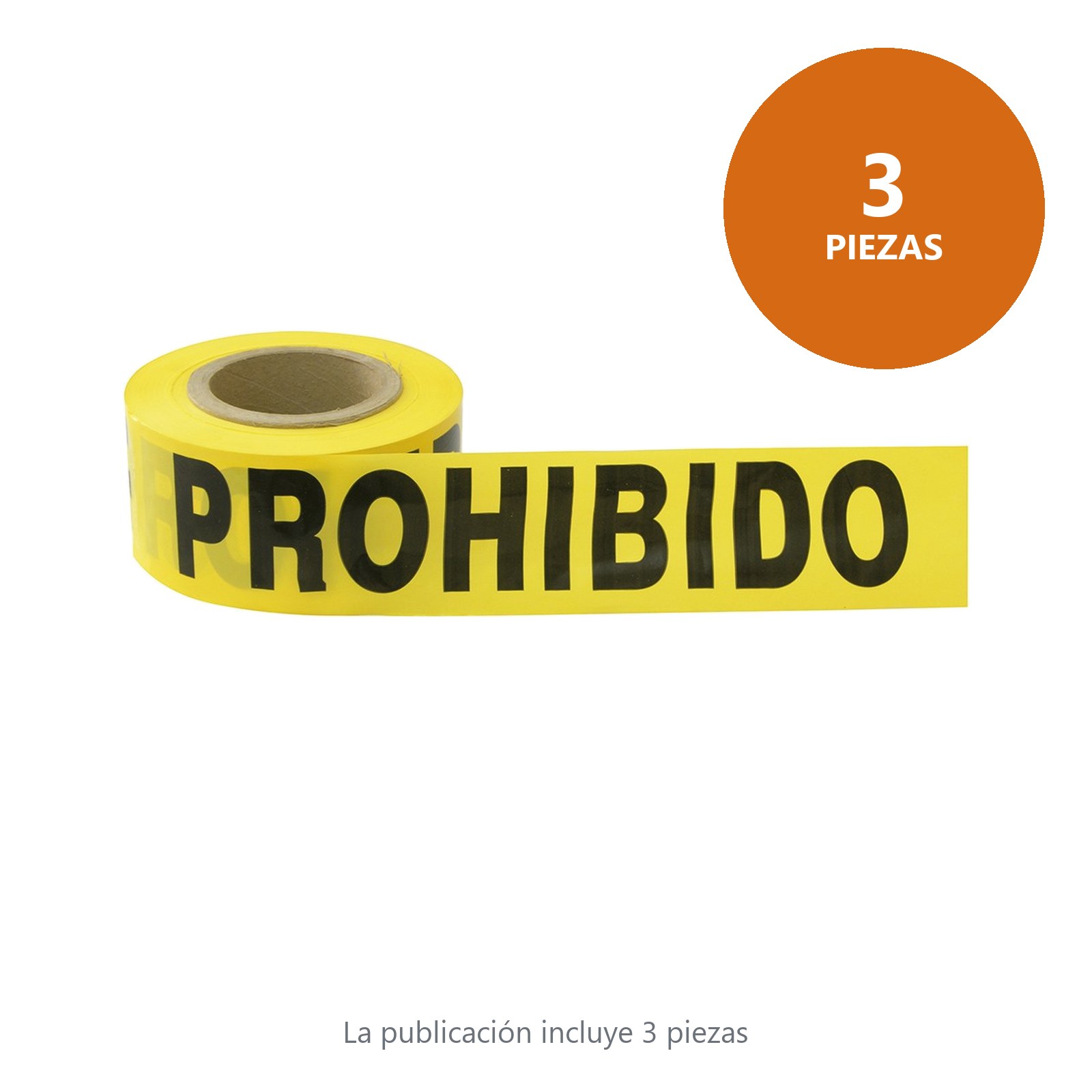 Cinta para barricada "PROHIBIDO EL PASO" ancho 3" de 304 m Surtek - Imagen 2